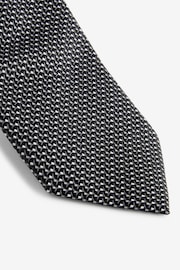 Charcoal Grey Textured Silk Tie - Image 2 of 3