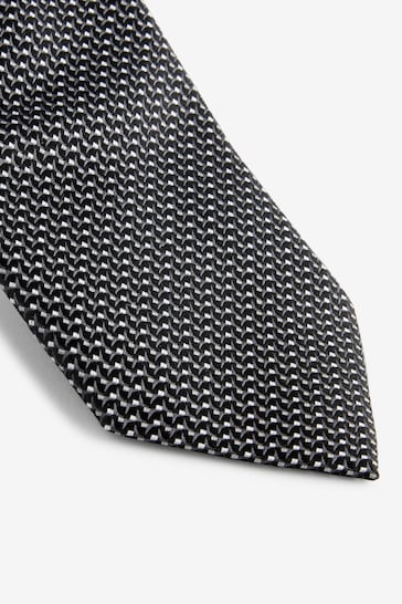 Charcoal Grey Textured Silk Tie