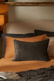 Charcoal Grey 40 x 59cm Soft velour Cushion - Image 1 of 5