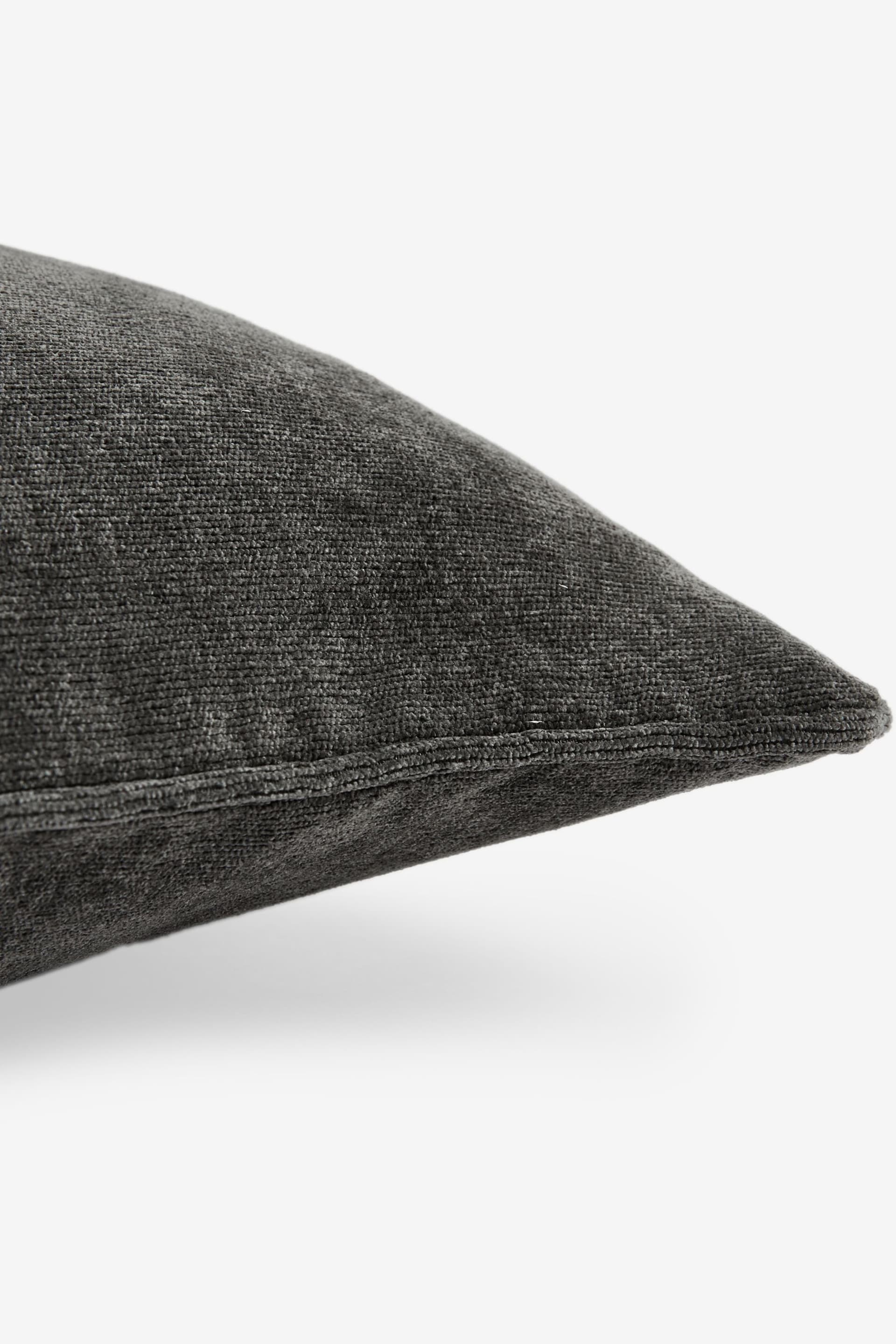 Charcoal Grey 40 x 59cm Soft velour Cushion - Image 2 of 5