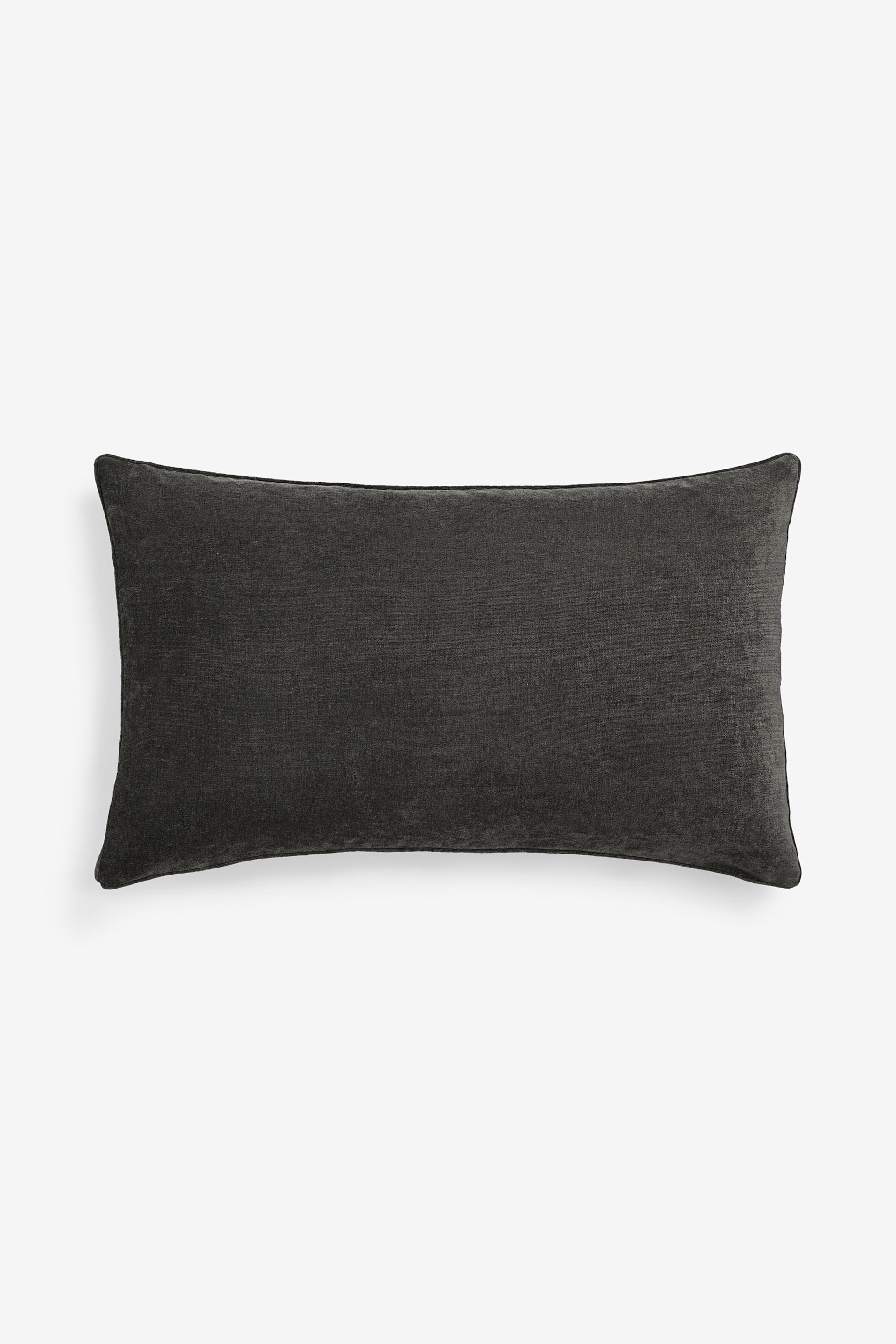 Charcoal Grey 40 x 59cm Soft velour Cushion - Image 3 of 5