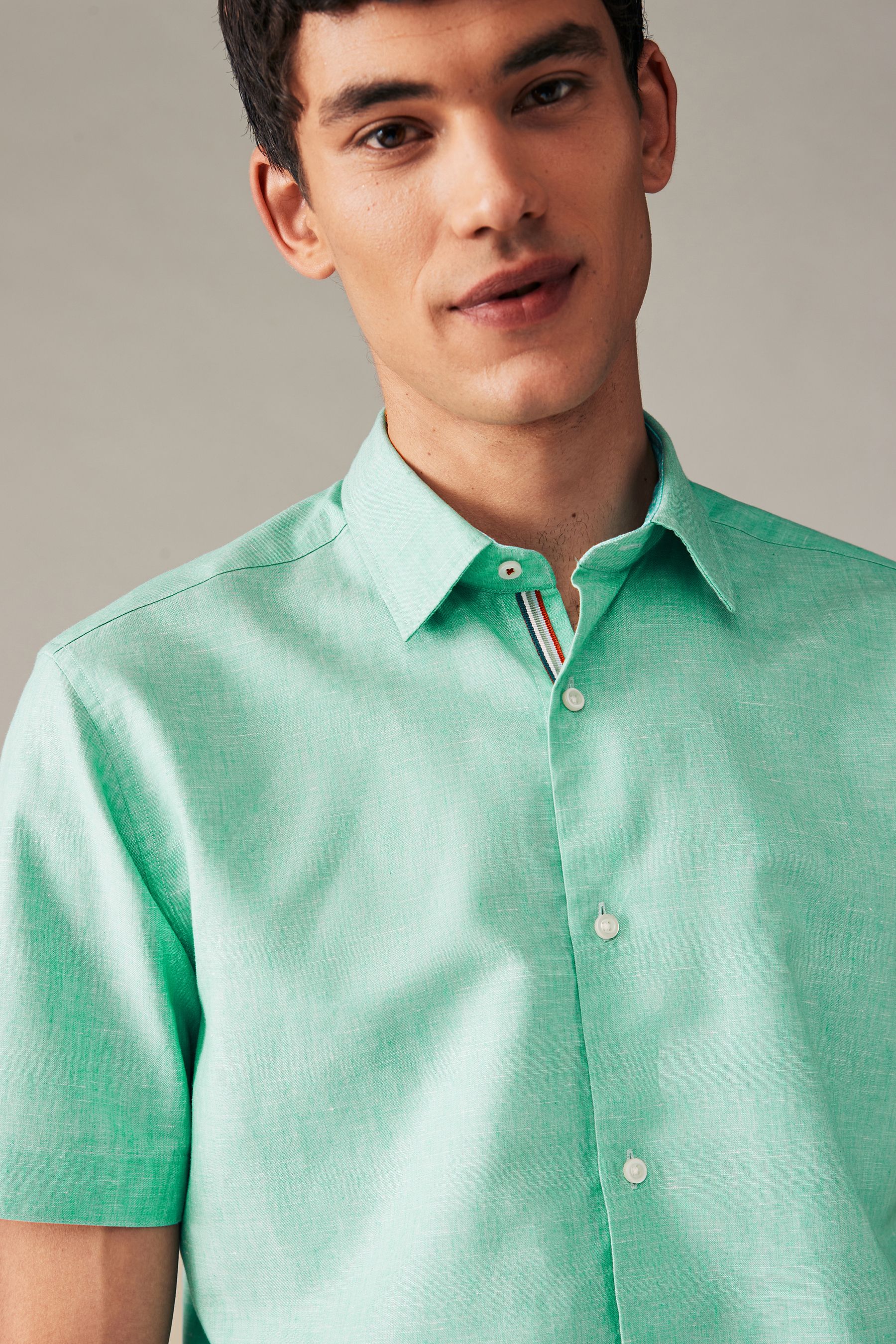 Mint green short sleeve shirt hot sale