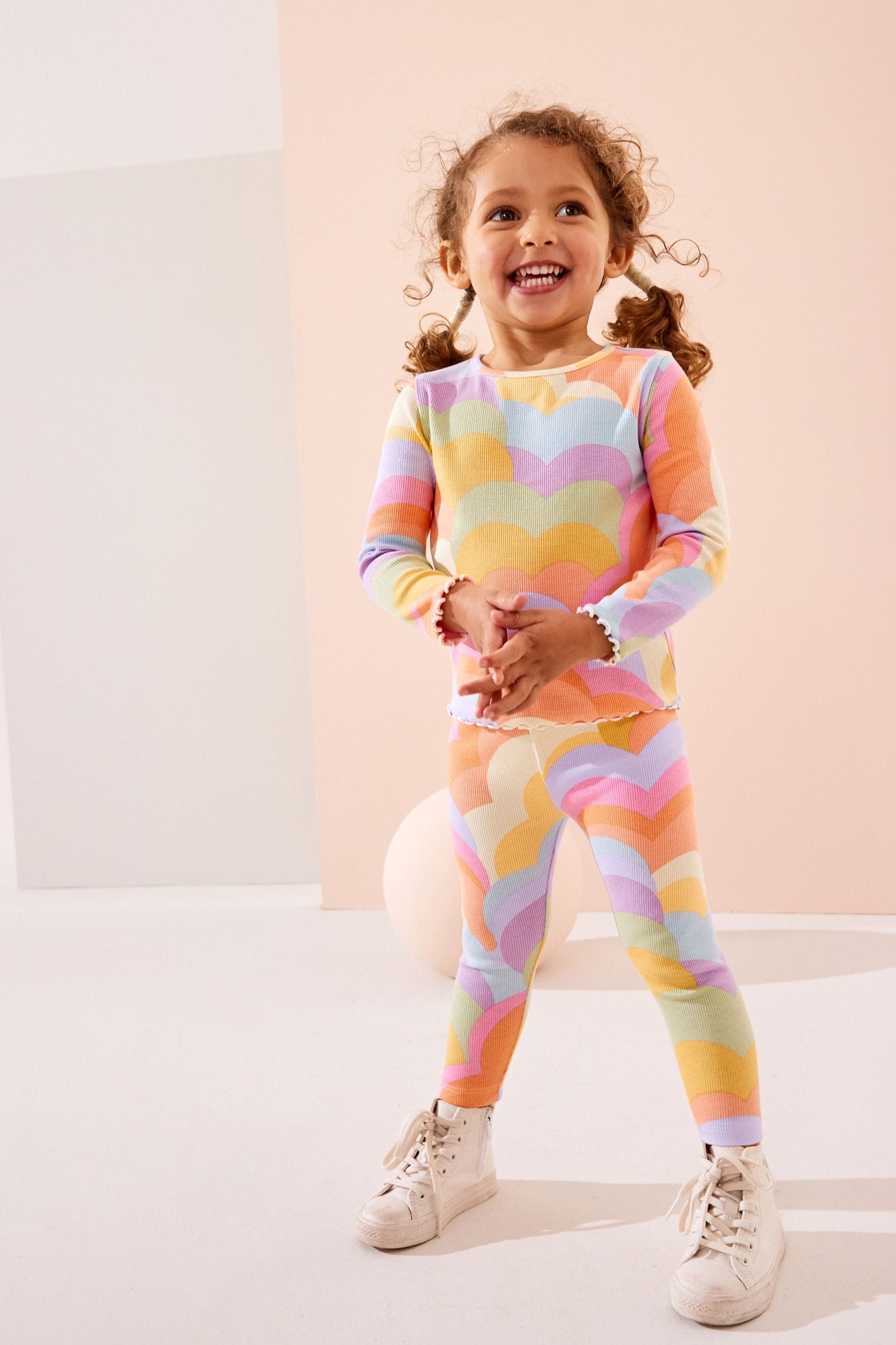 Buy Rainbow Rib Jersey Leggings 3mths 7yrs from Next Luxembourg
