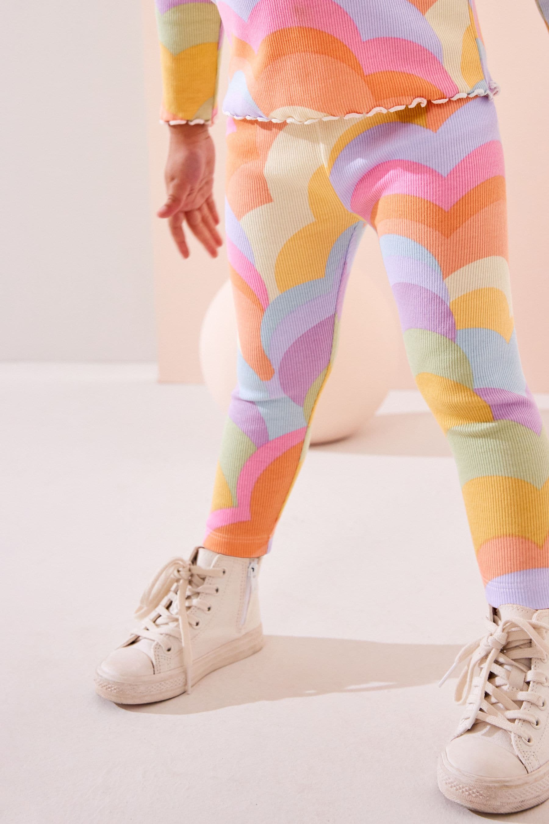 Buy Rainbow Rib Jersey Leggings 3mths 7yrs from the Next UK online shop