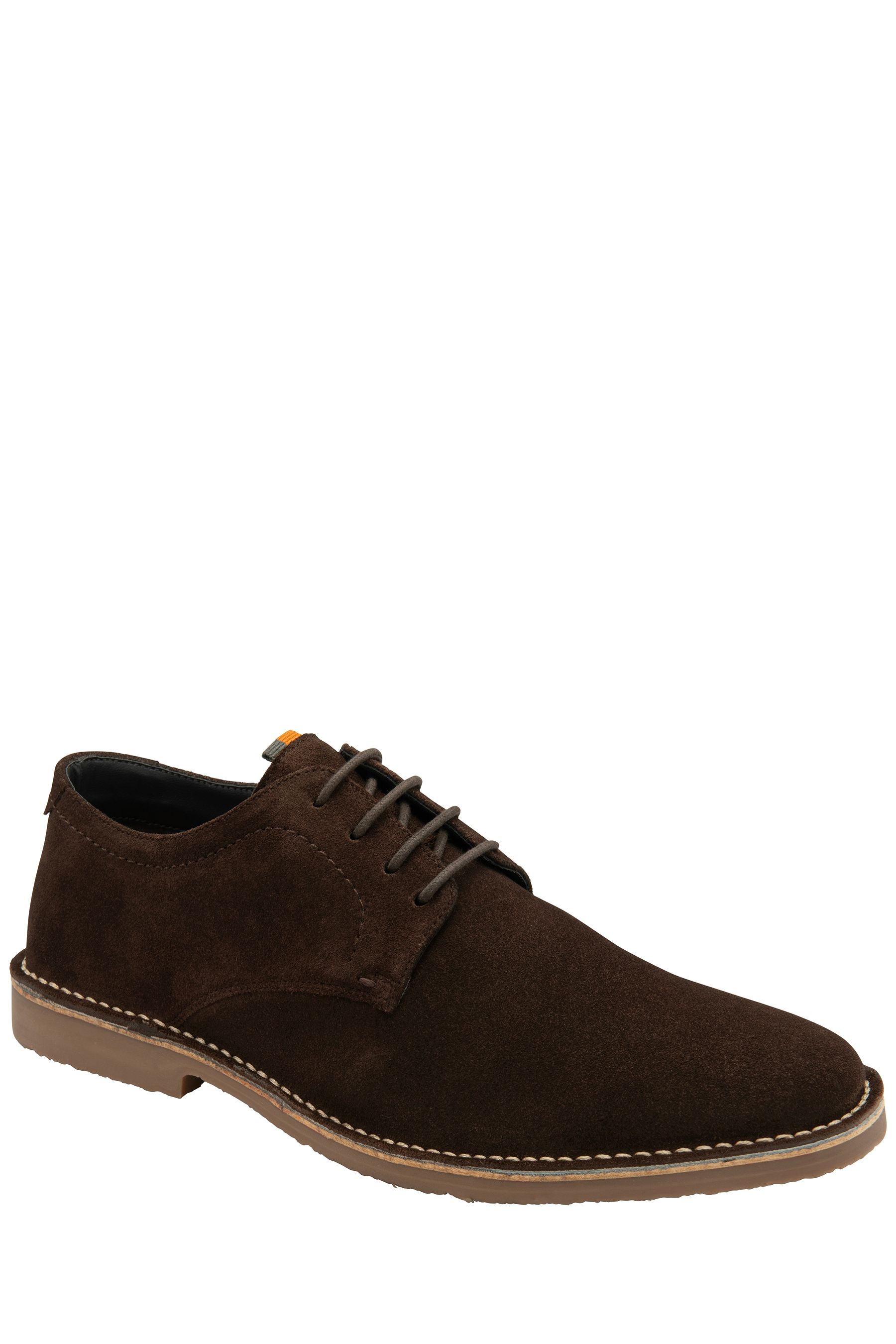 Buy Frank Wright Brown Dark Mens Suede Lace Up Desert Boots from Next Luxembourg