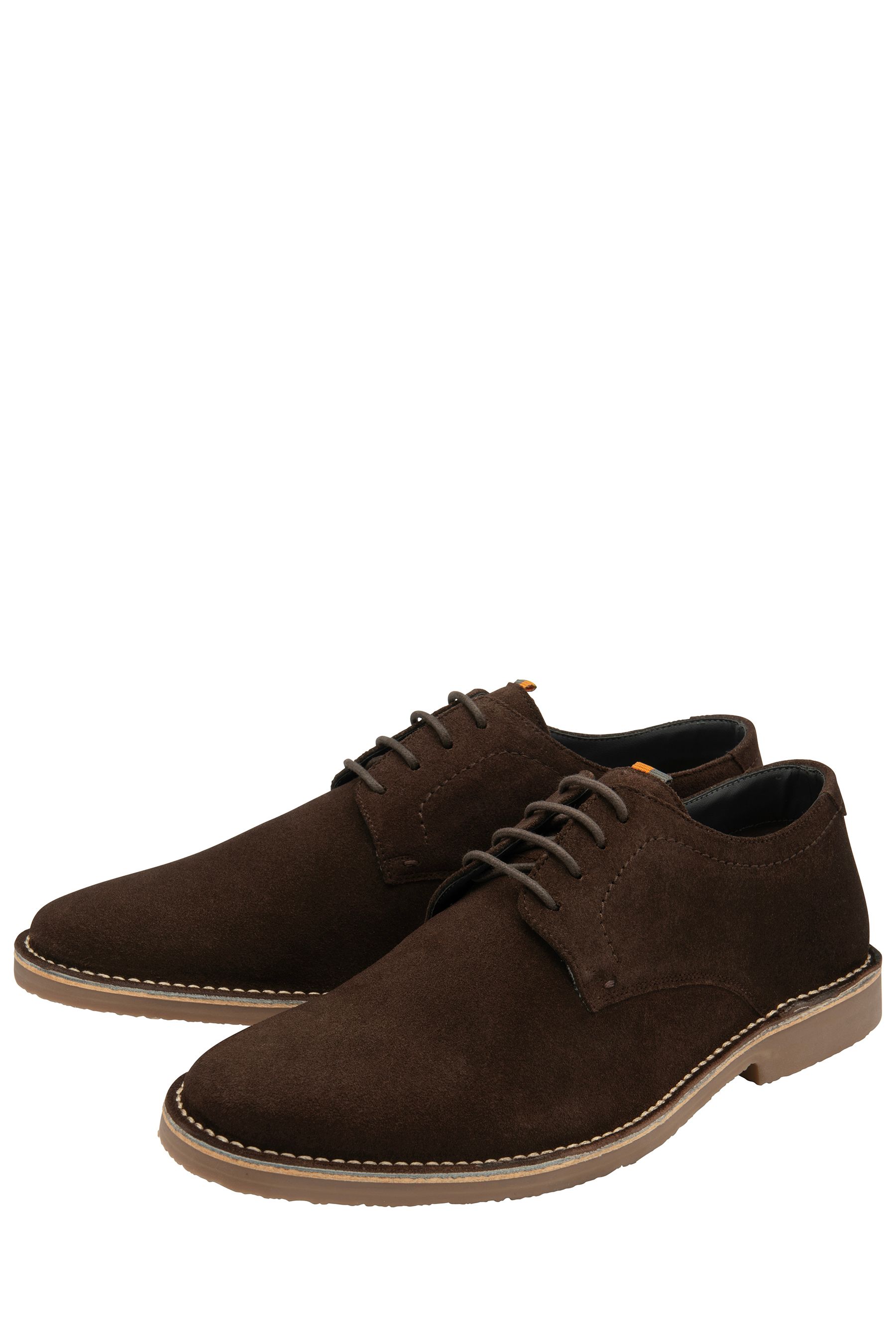 Buy Frank Wright Brown Dark Mens Suede Lace Up Desert Boots from Next Luxembourg