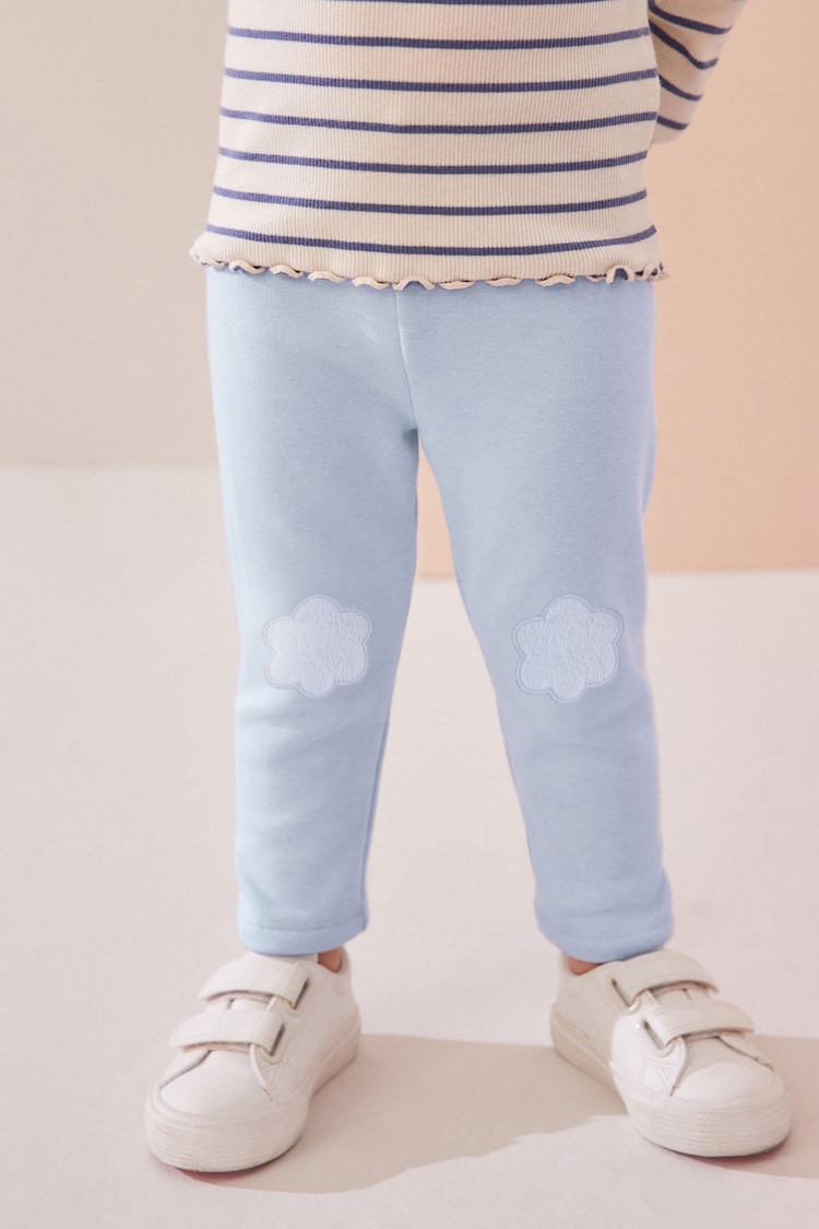 Pale Blue Cosy Fleece Lined Leggings (3mths-7yrs) - Image 1 of 8