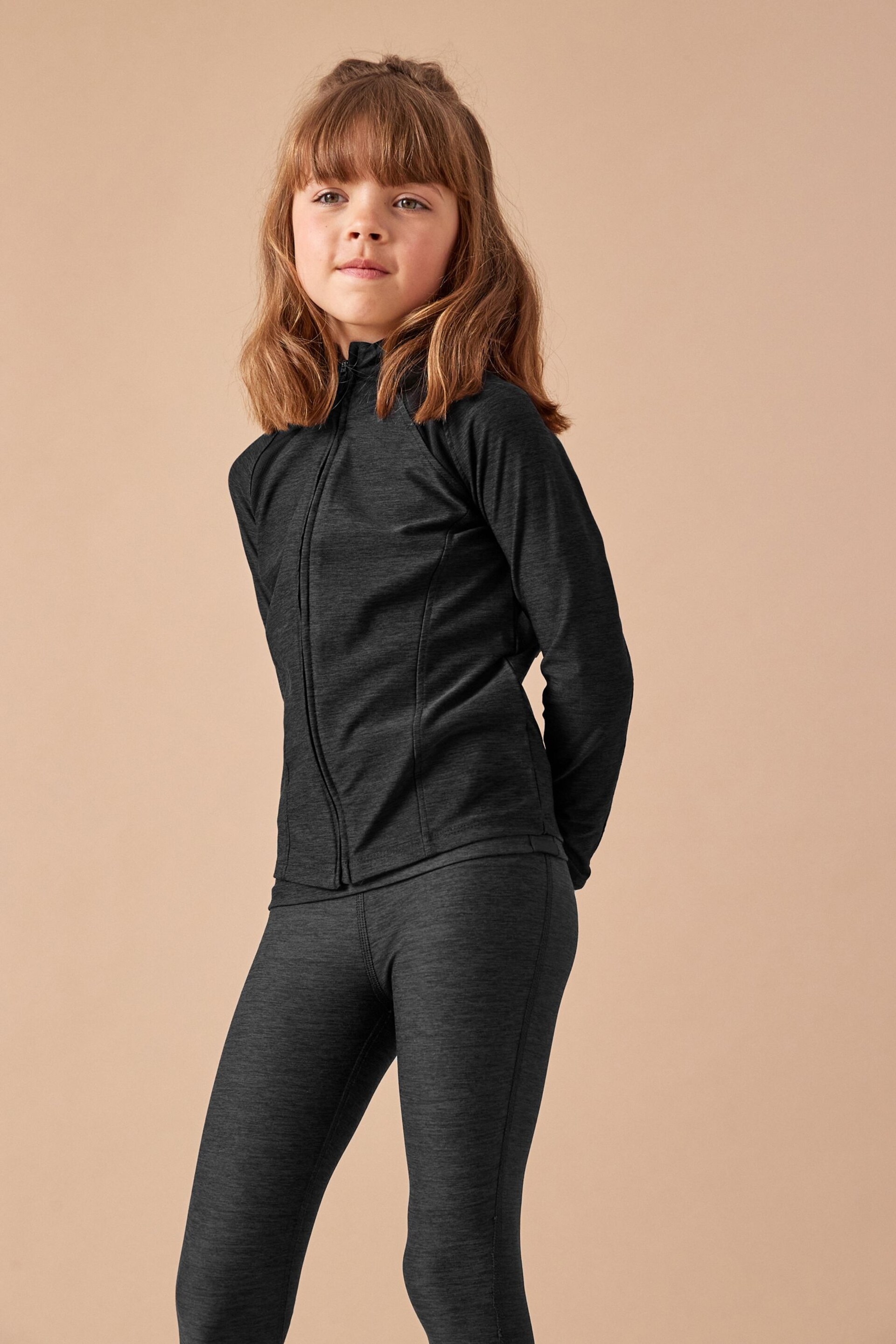 Black Marl Sports Zip Through Jacket (3-16yrs) - Image 2 of 9