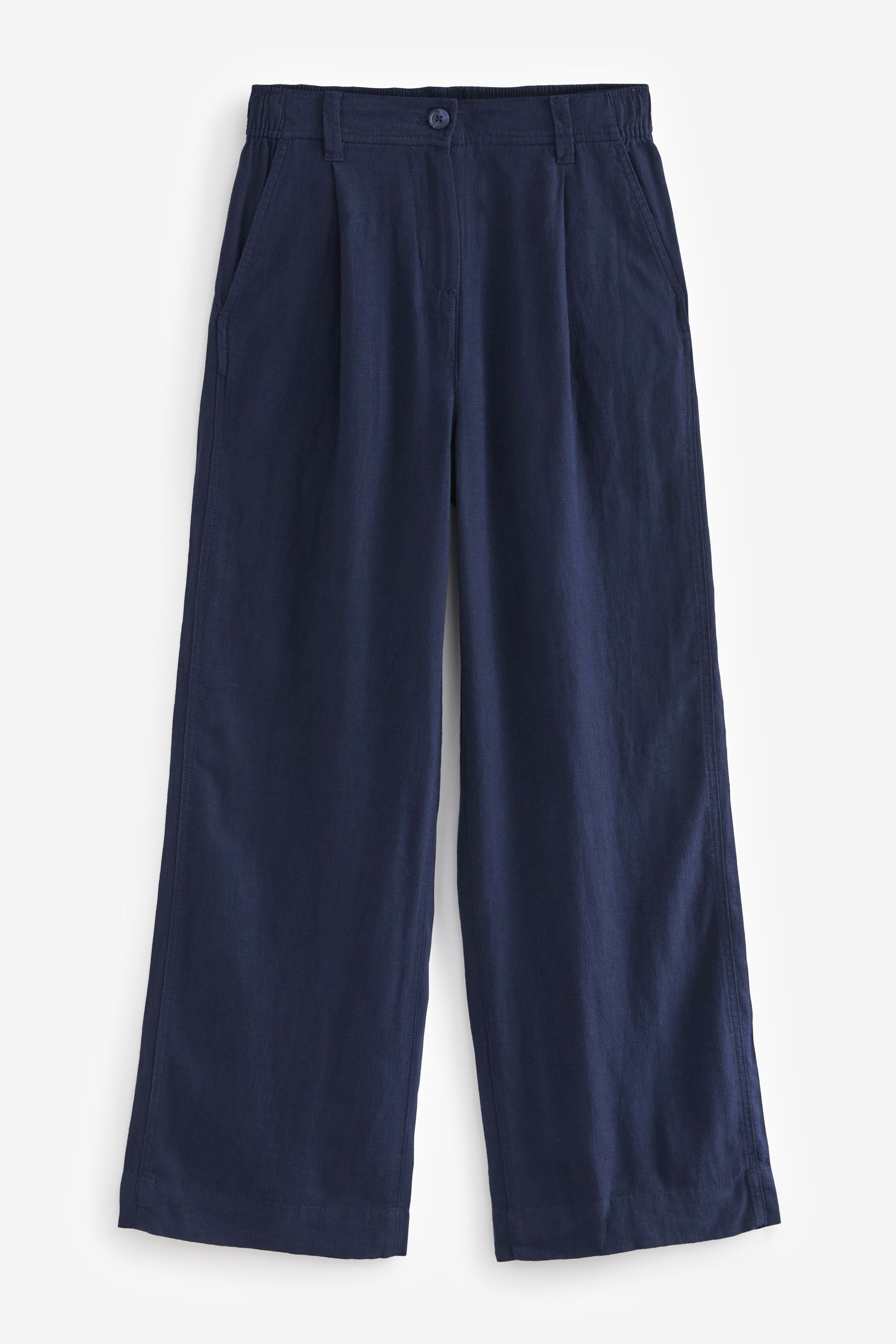 Dark blue linen pants sales