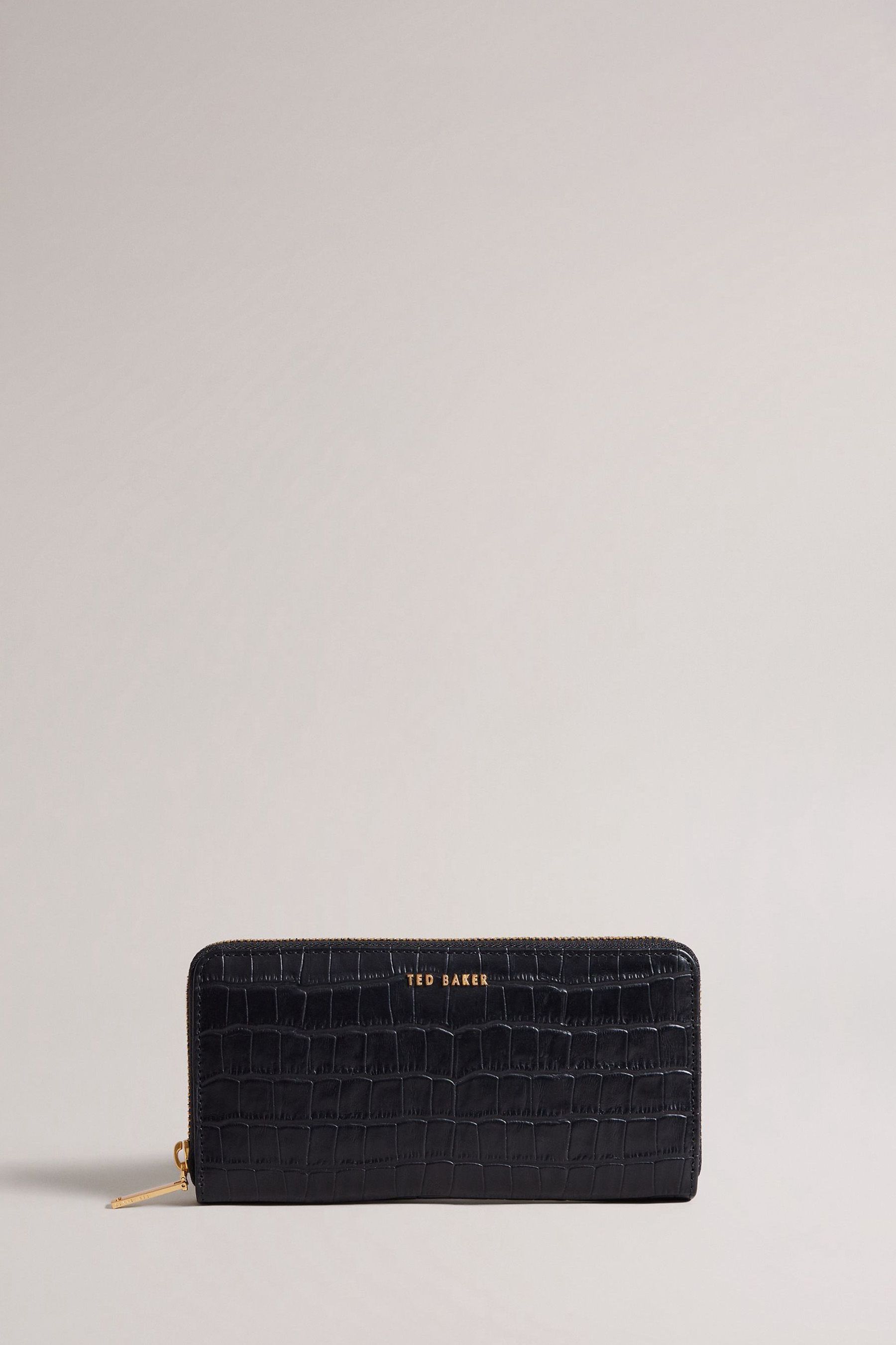 Buy Ted Baker Croken Black Imitation Croc Zip Around Large Purse from Next Ireland