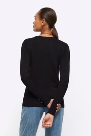 River Island Black Crew Neck Fine Top - Image 2 of 4