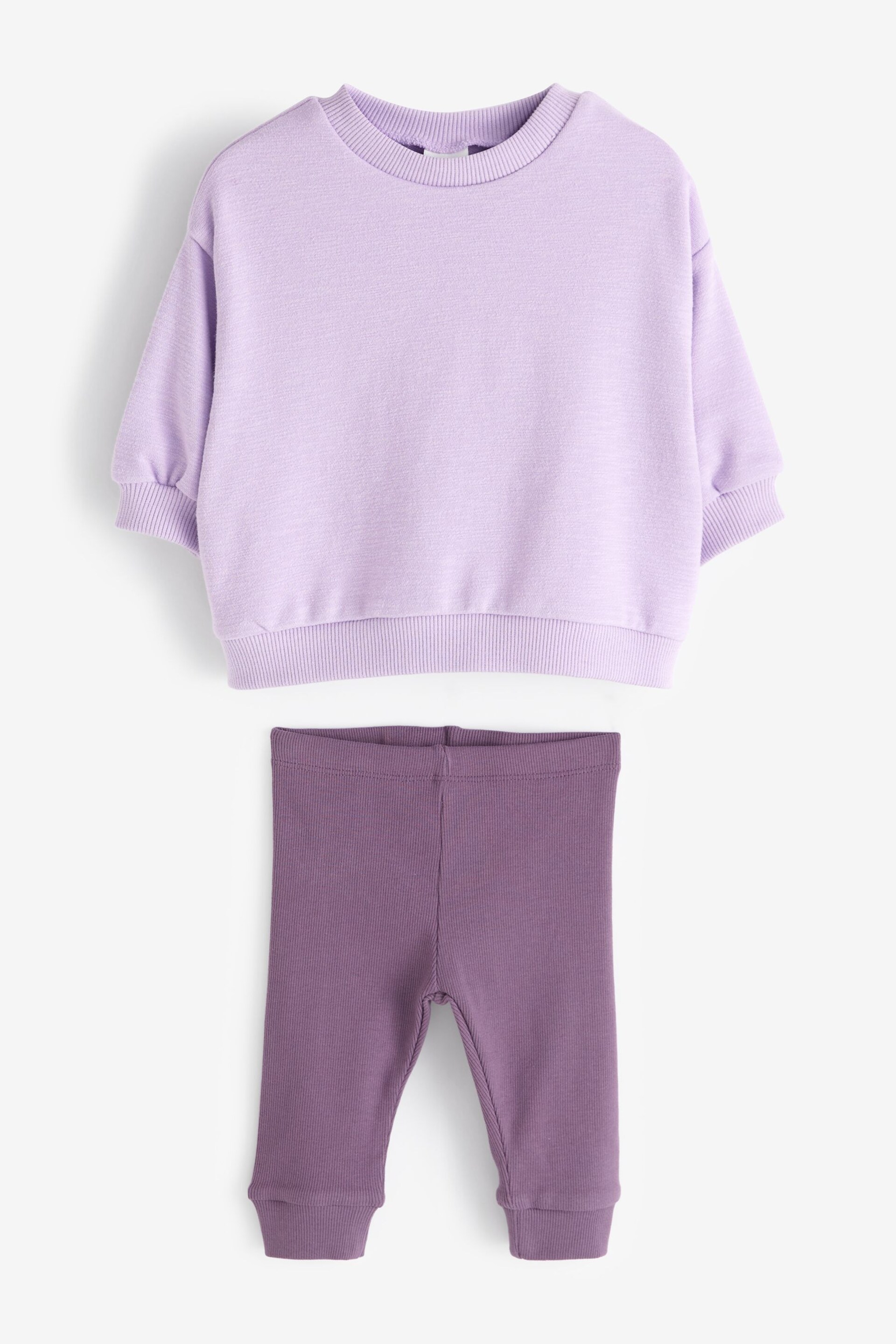 Purple Relaxed Fit Sweater And Leggings Set (3mths-7yrs) - Image 4 of 6