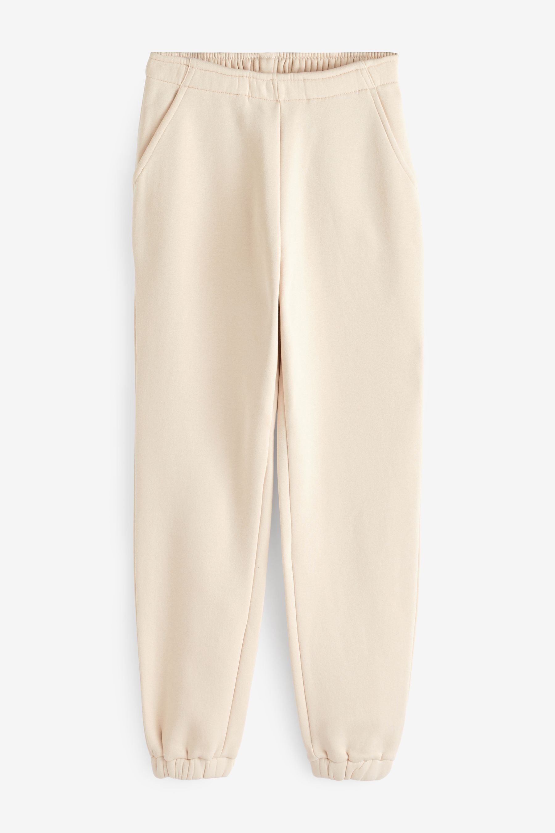 Buy Neutral Heavyweight Brushed Fleece Lined High Waist Cuffed Joggers from Next United Arab Emirates
