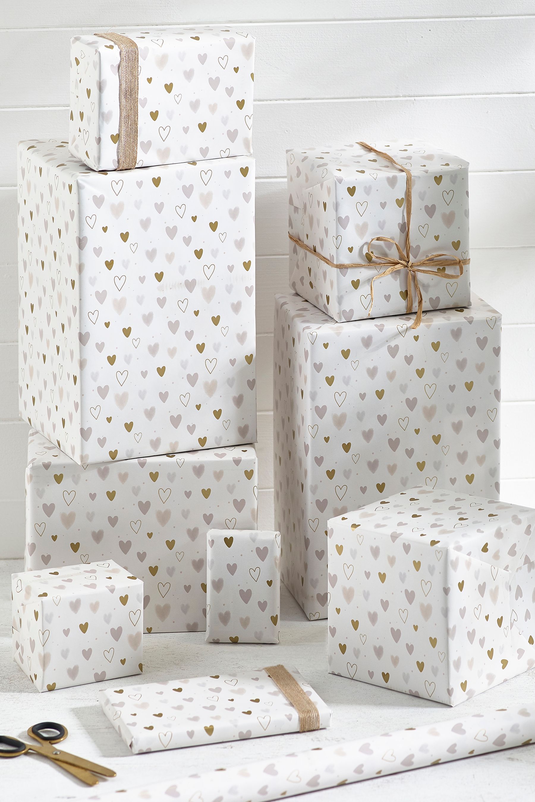 Buy Natural Hearts 10 Metre Wrapping Paper from the Next UK online