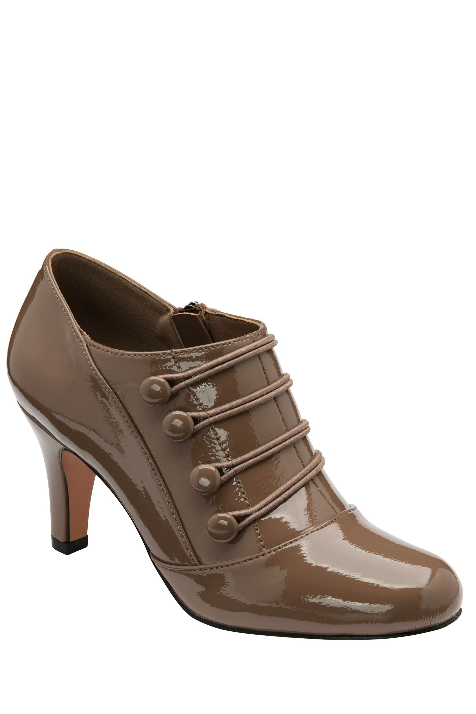 Lotus Natural Patent Zip-Up Shoes Boots - Image 1 of 4