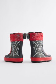 Red/Black Spider-Man Cuff Fleeced-Lined Wellies - Image 3 of 5