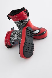 Red/Black Spider-Man Cuff Fleeced-Lined Wellies - Image 4 of 5