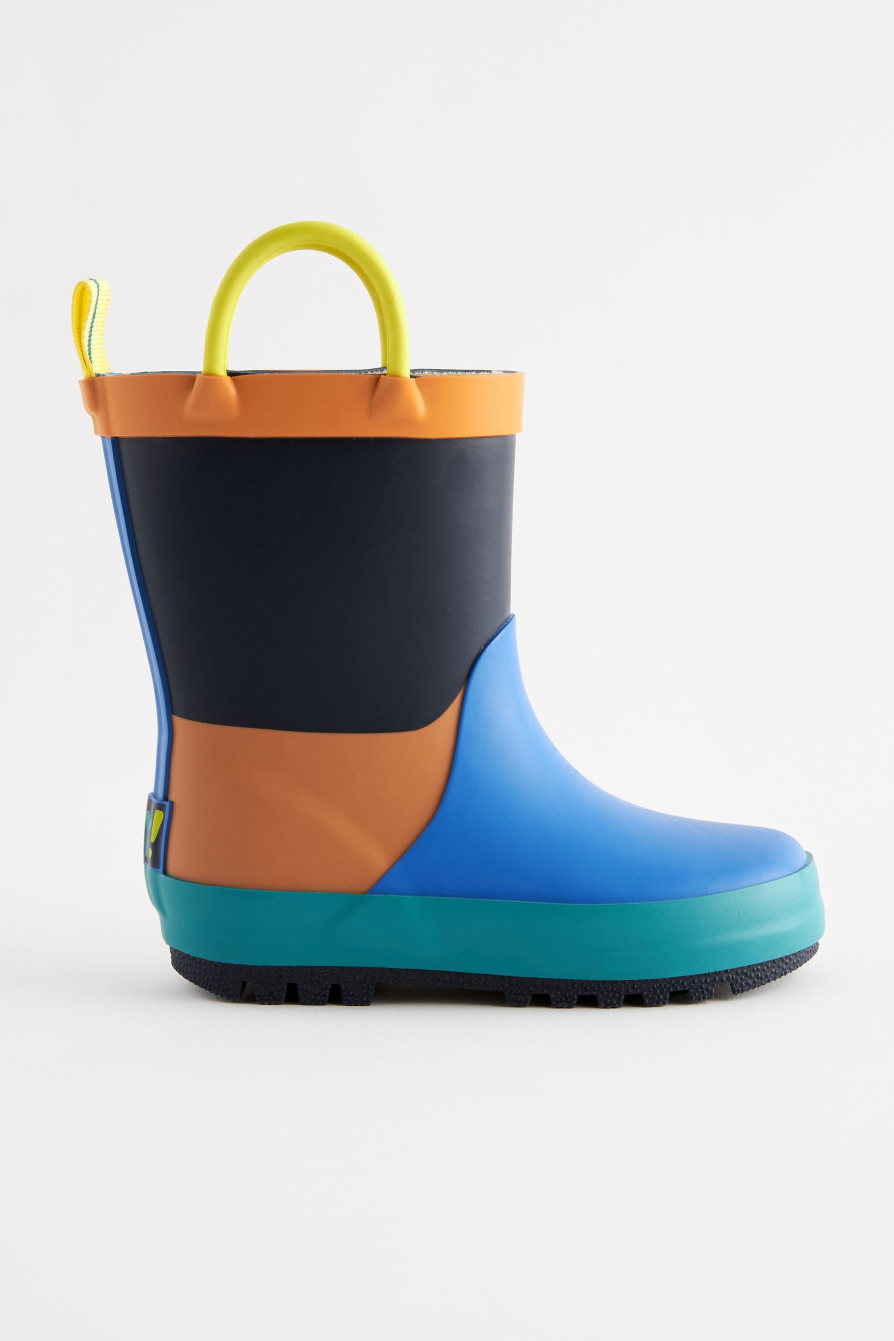 Buy Blue Orange Colourblock Handle Pull On Wellies from the Next UK online shop