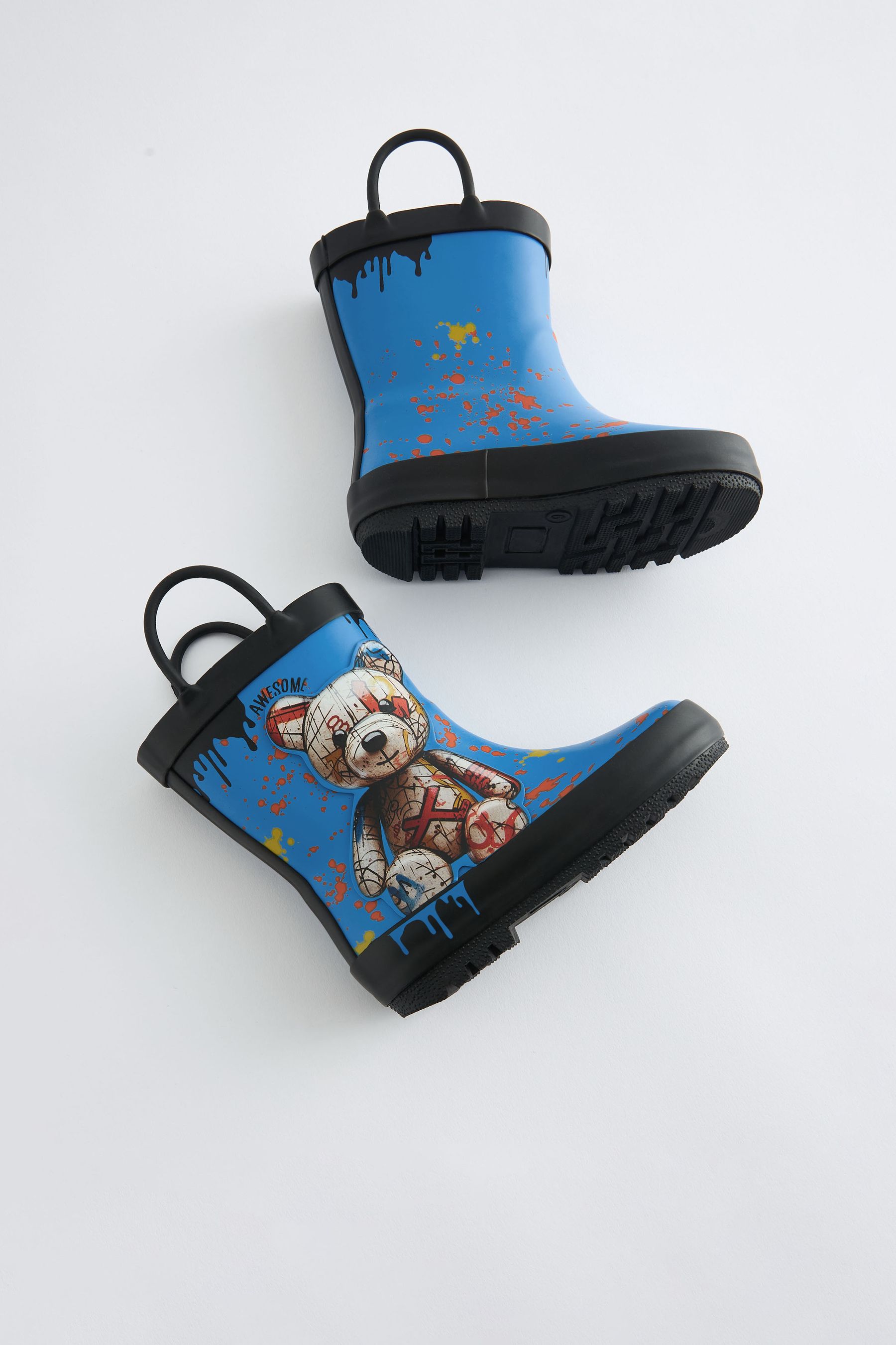 Buy Cobalt Blue Bear Handle Pull On Wellies from Next Ireland