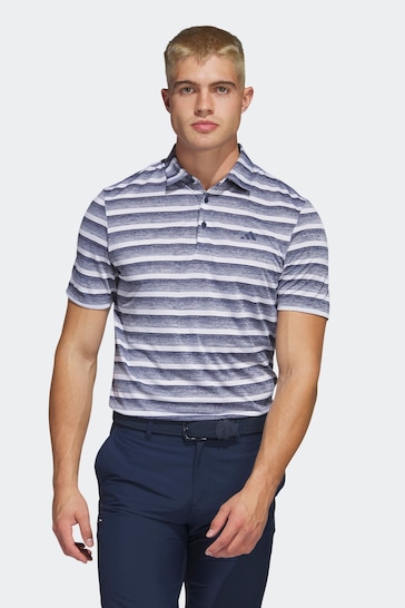 adidas Golf Two Colour Striped Polo Shirt