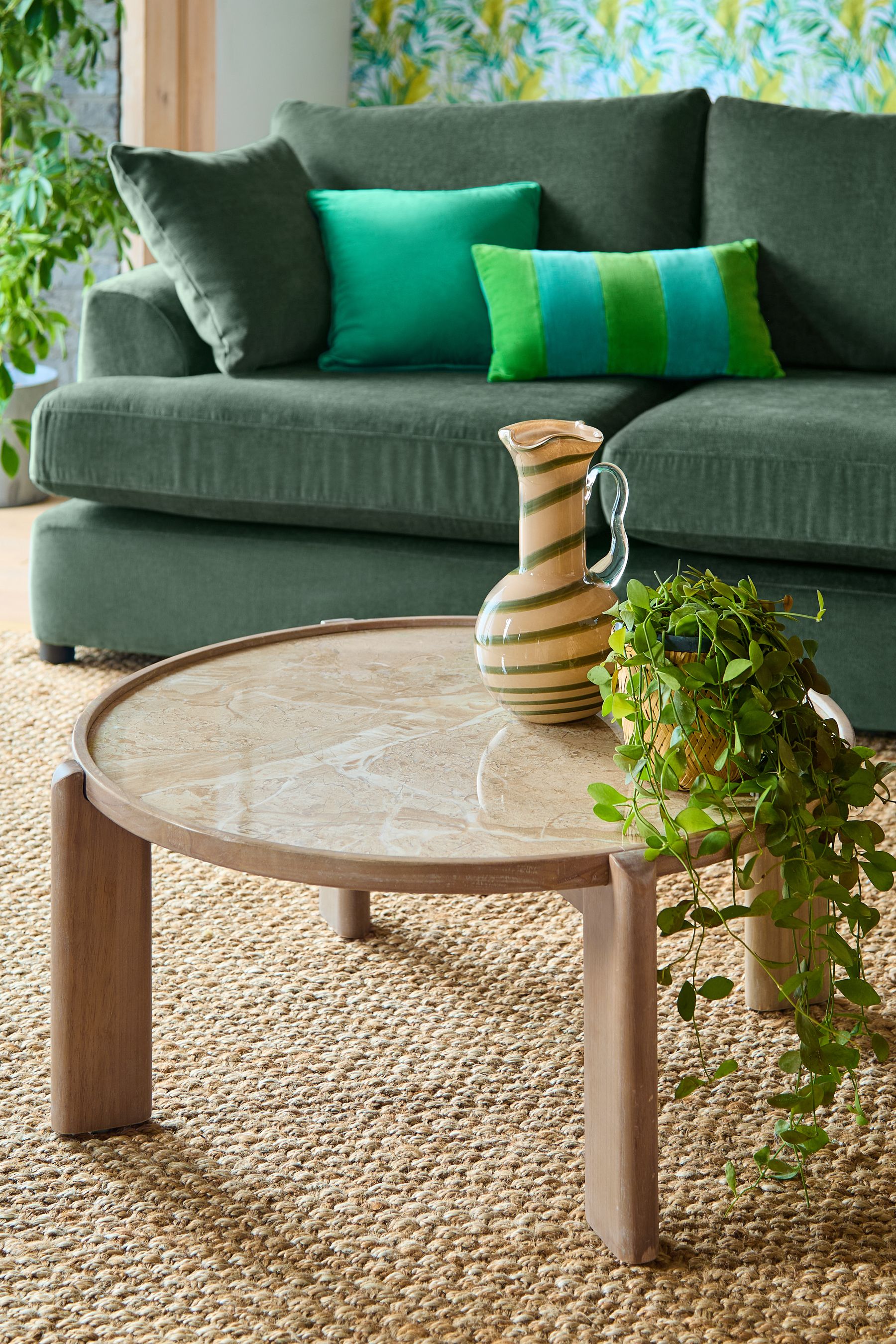 Faux travertine store coffee table