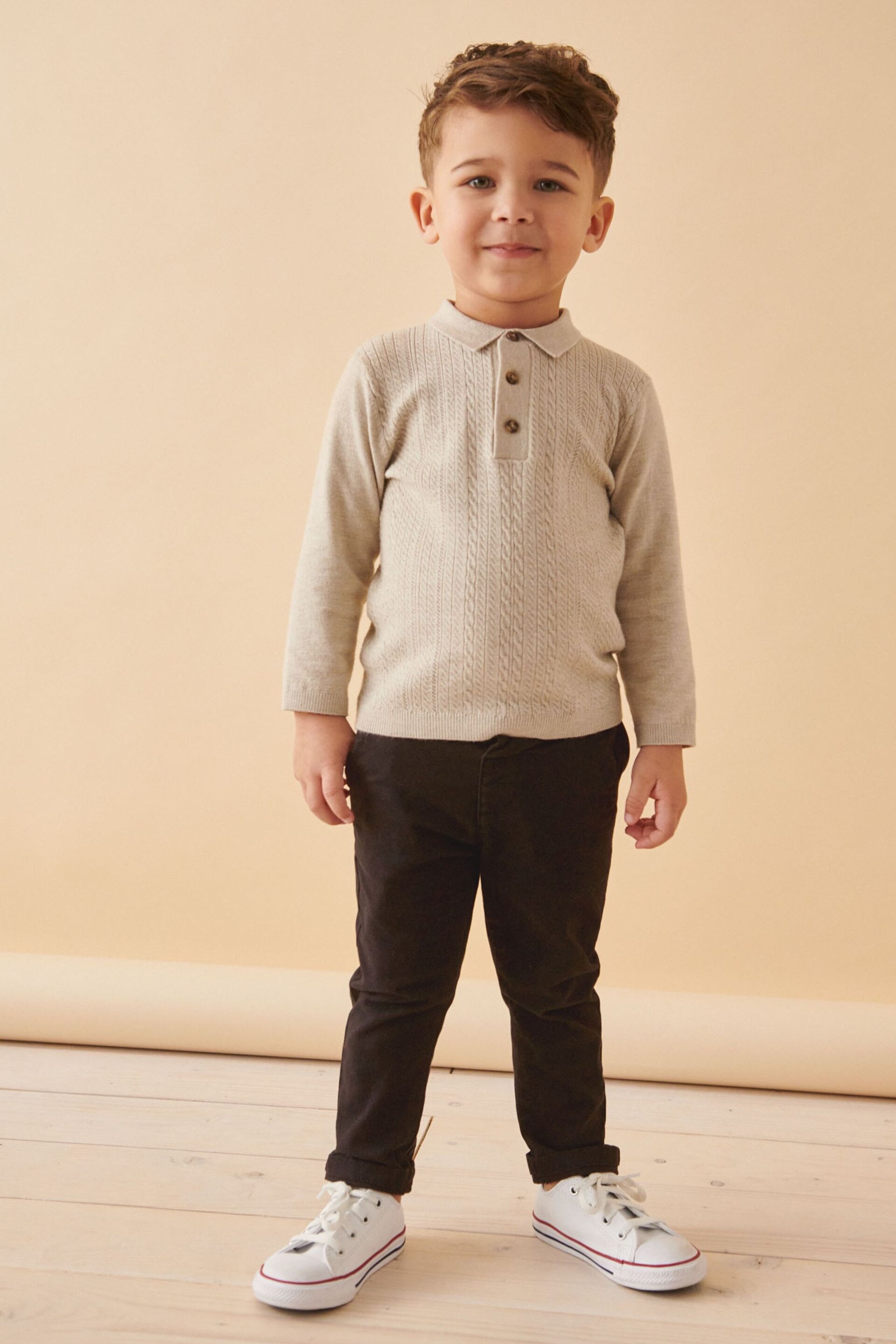 Brown Stretch Chinos Trousers (3mths-7yrs) - Image 1 of 6