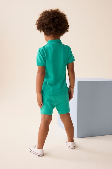 Green Short Sleeve Polo and Shorts Set (3mths-7yrs)