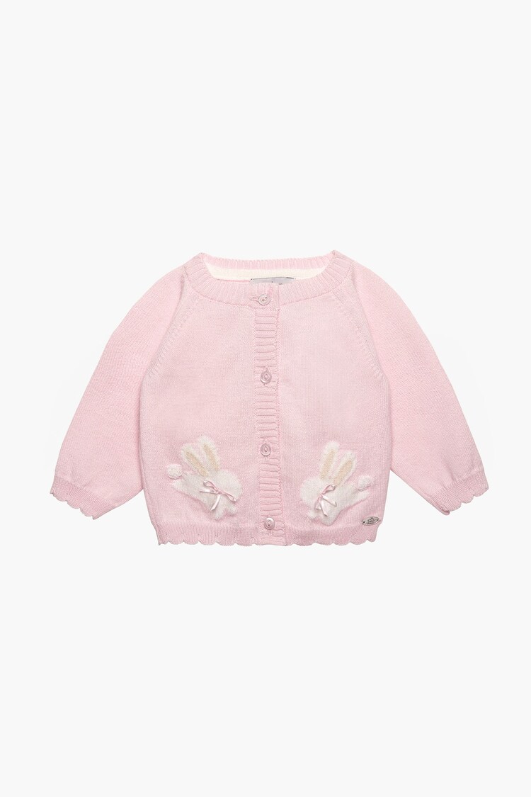 Trotters London Little Pale Pink Flopsy Bunny Cardigan - Image 1 of 3