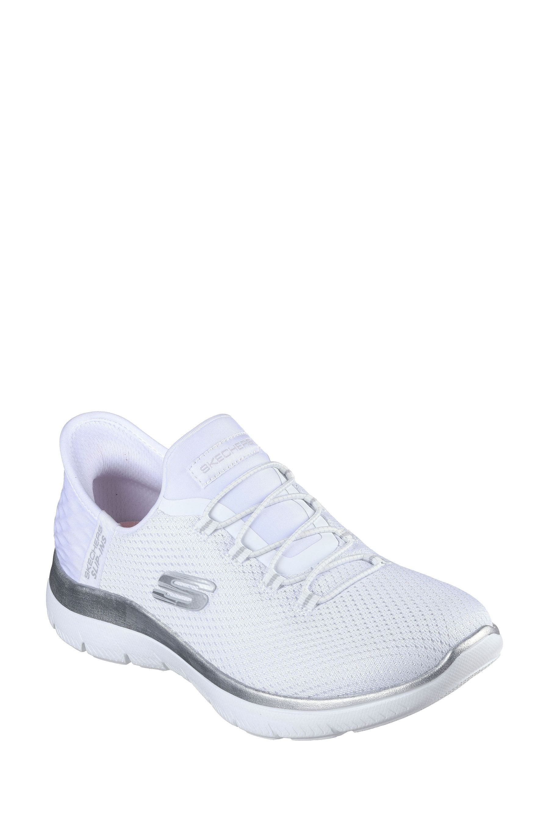 Womens white skechers slip on top