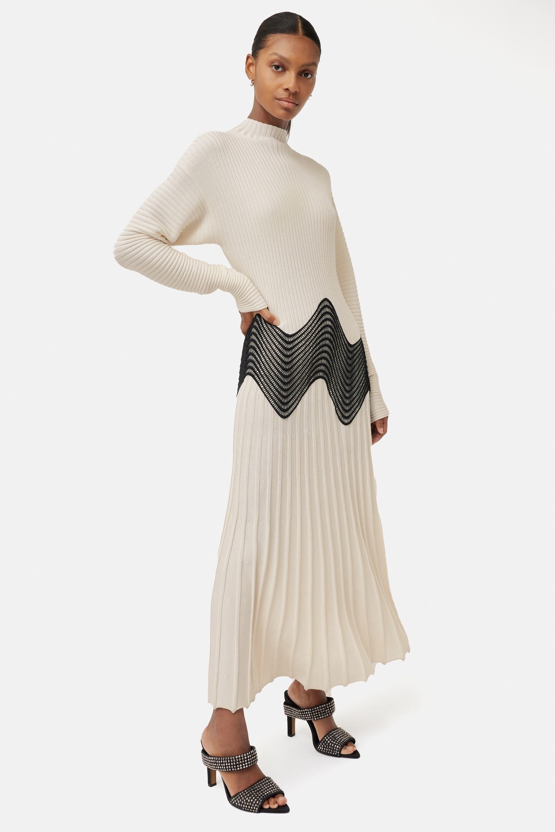 Buy Jigsaw Cream Lace Trim Knitted Dress from Next Germany