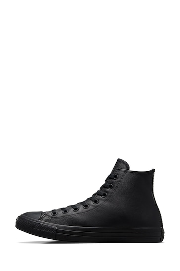 Converse Black Leather High Top Trainers