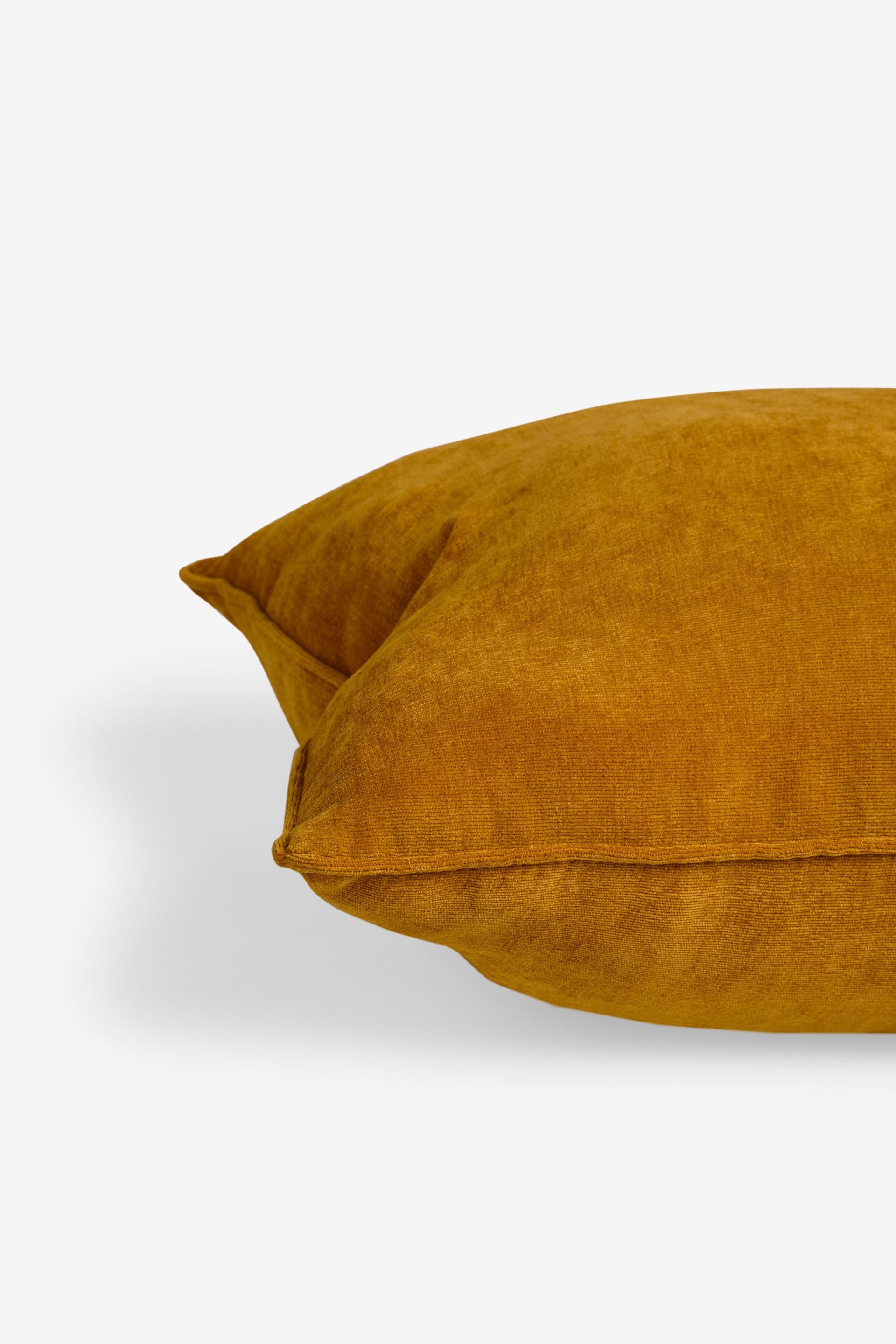 Ochre Yellow 40 x 59cm Soft velour Cushion - Image 3 of 4
