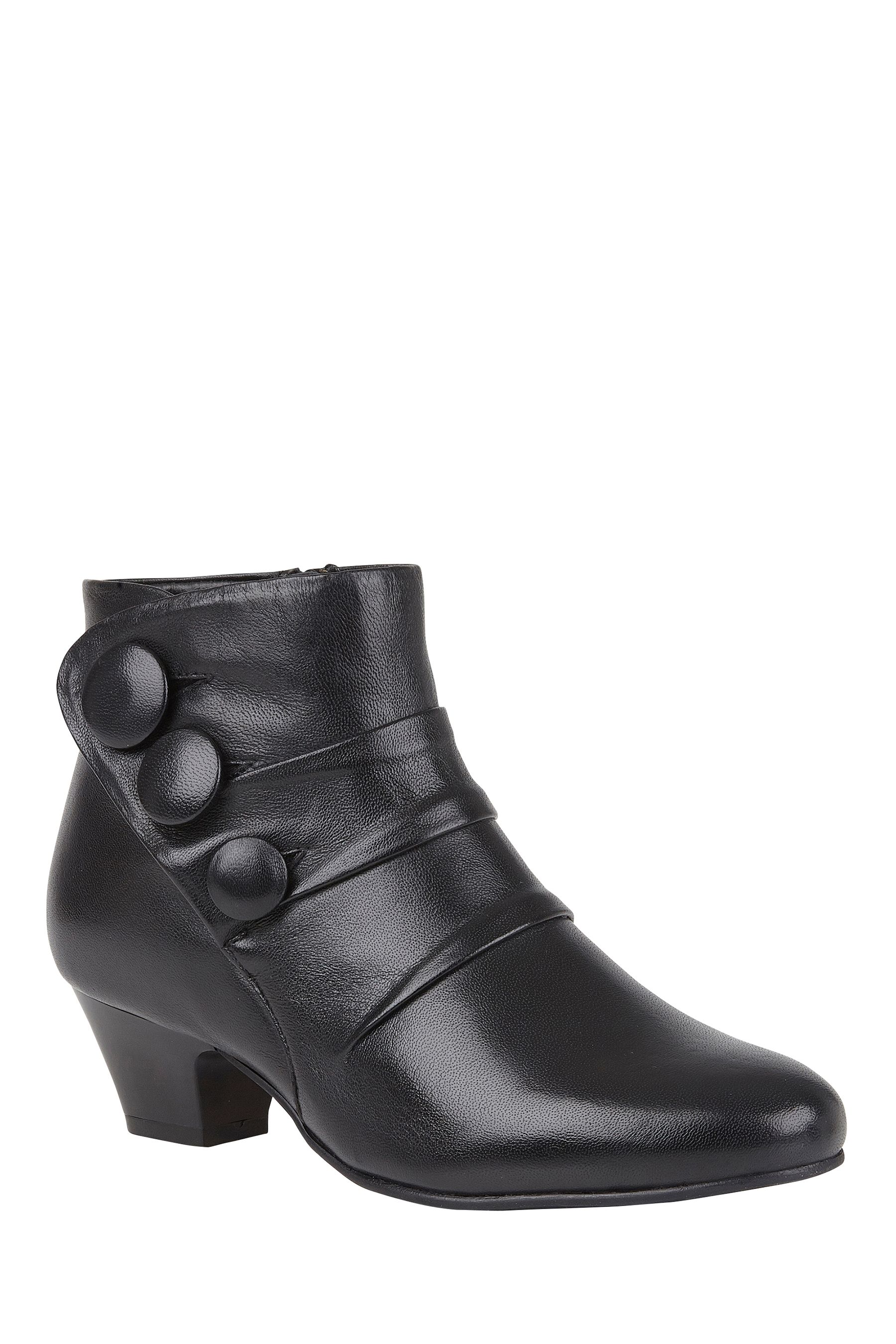 Buy Lotus Black Leather Ankle Boots from Next Luxembourg