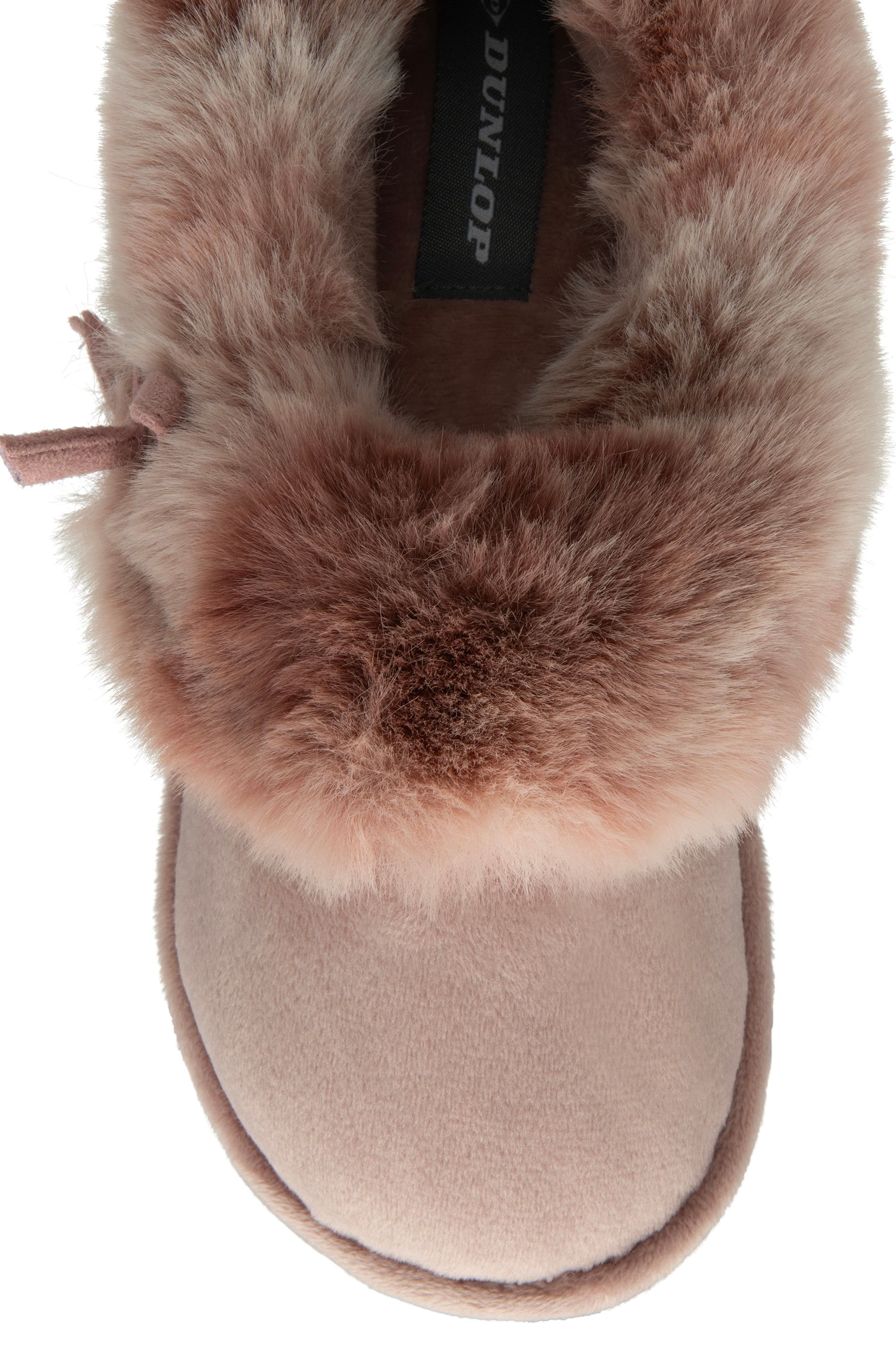 Dunlop Pink Ladies Faux Fur Full Slippers