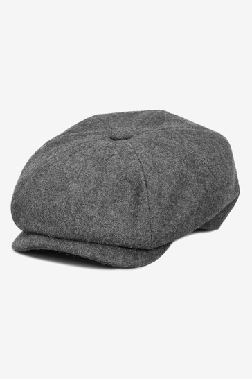 Grey 'Christys' London Wool Baker Boy Hat