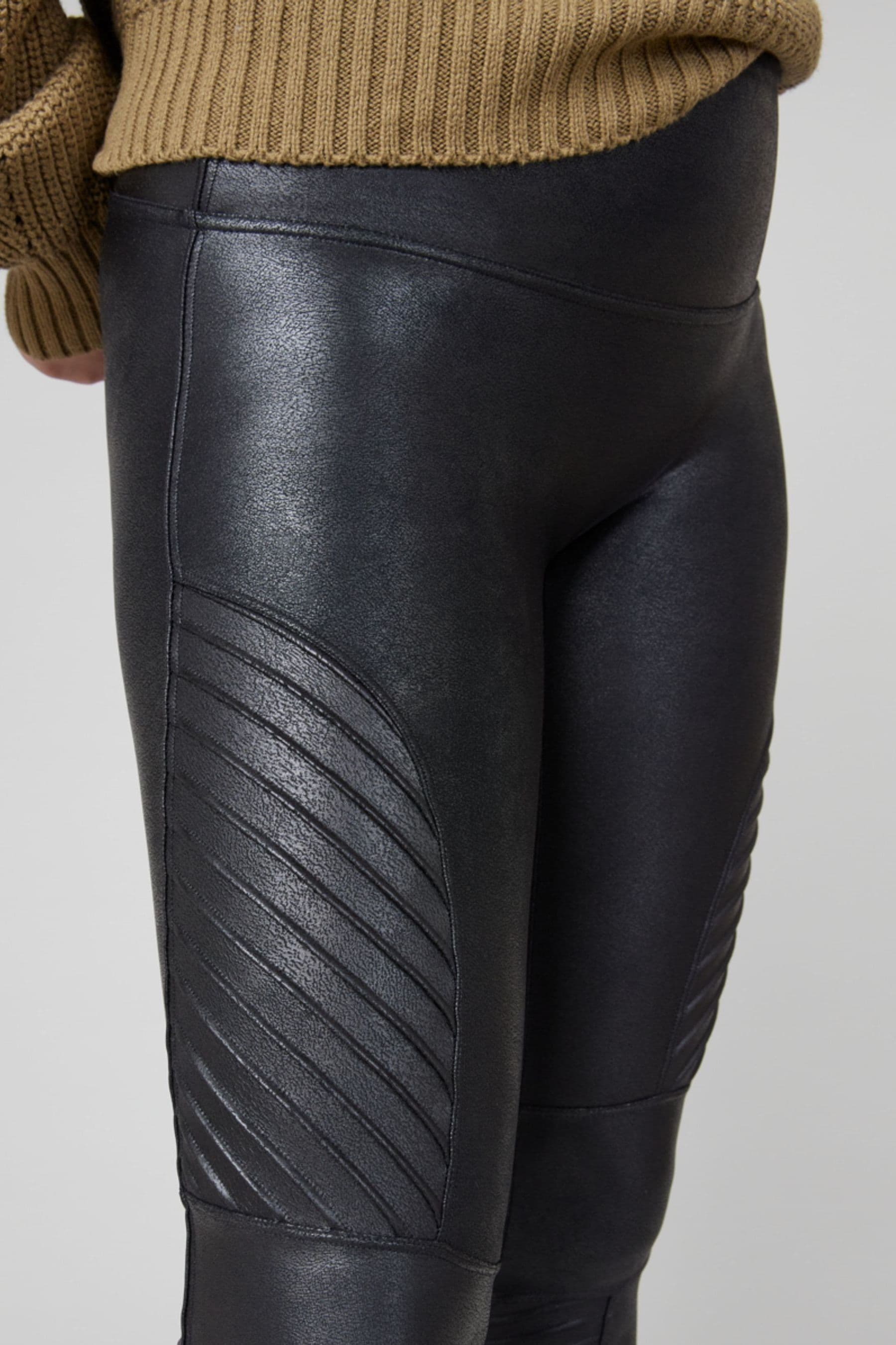 Buy SPANX Medium Control Faux Leather Moto Shaping Leggings from the Next UK online shop