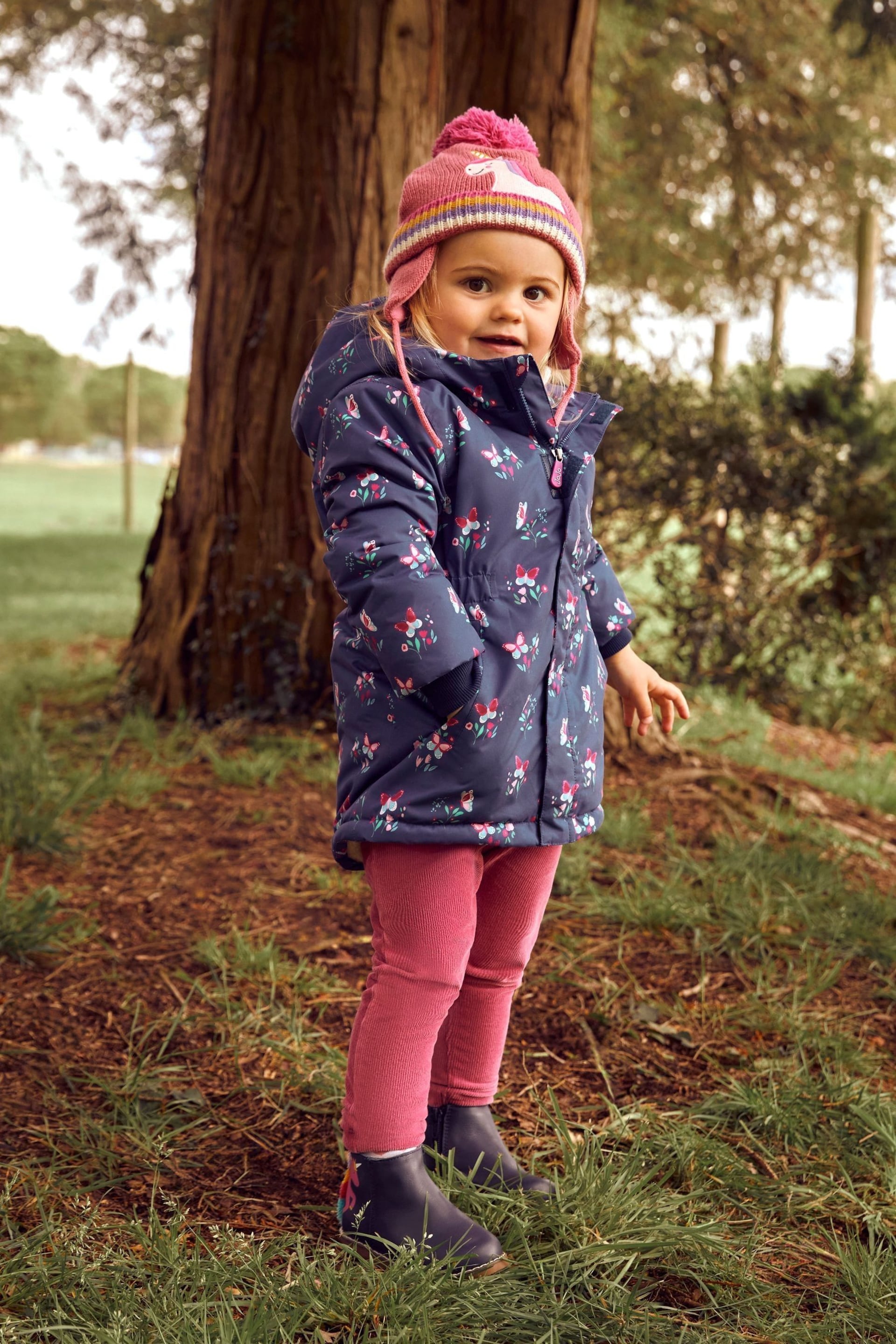 JoJo Maman Bébé Navy Butterfly Pretty Parka - Image 1 of 8