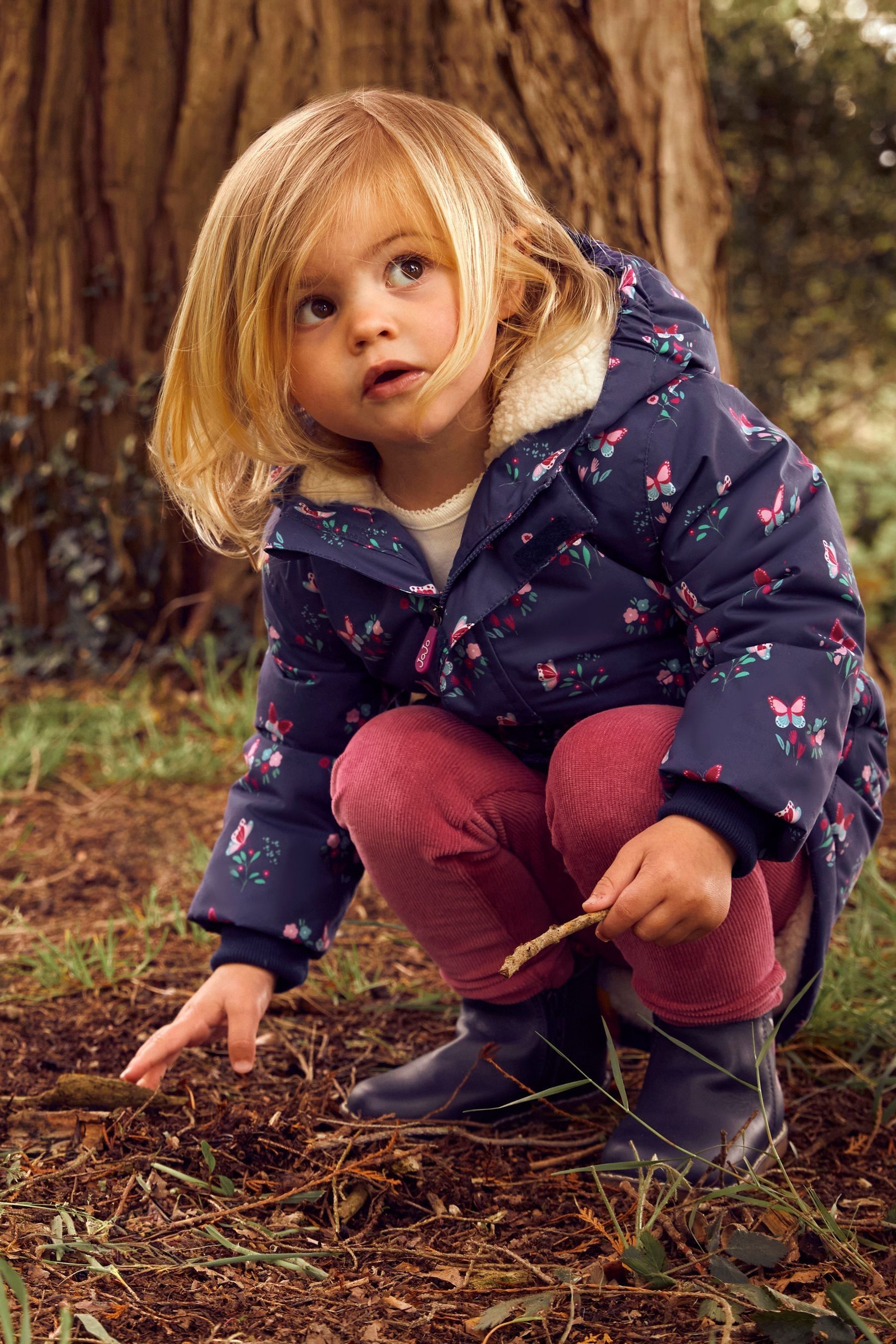 JoJo Maman Bebe Navy Butterfly Pretty Parka