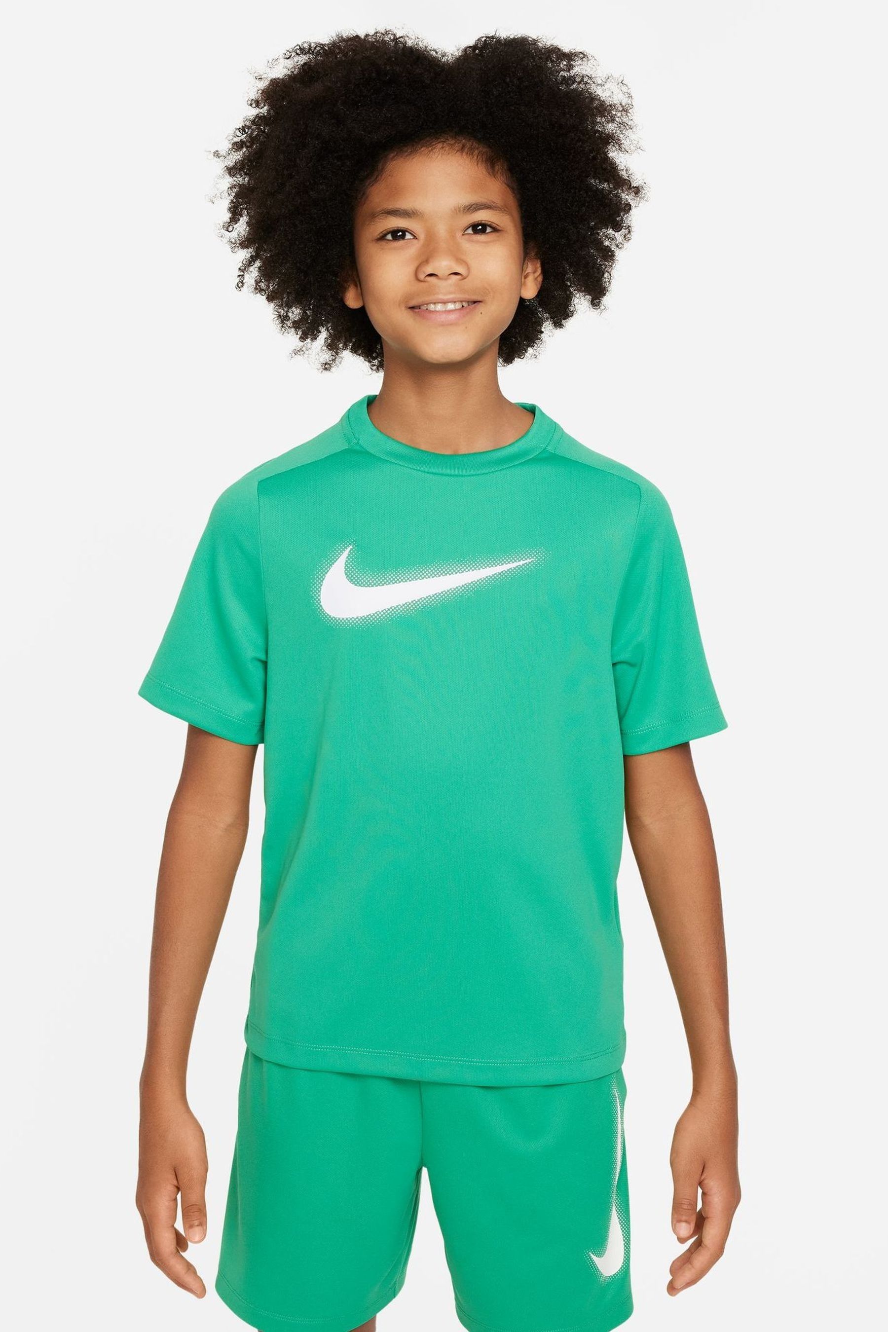 Buy Nike Bright Green Dri FIT Multi Graphic Training T Shirt from Next Luxembourg