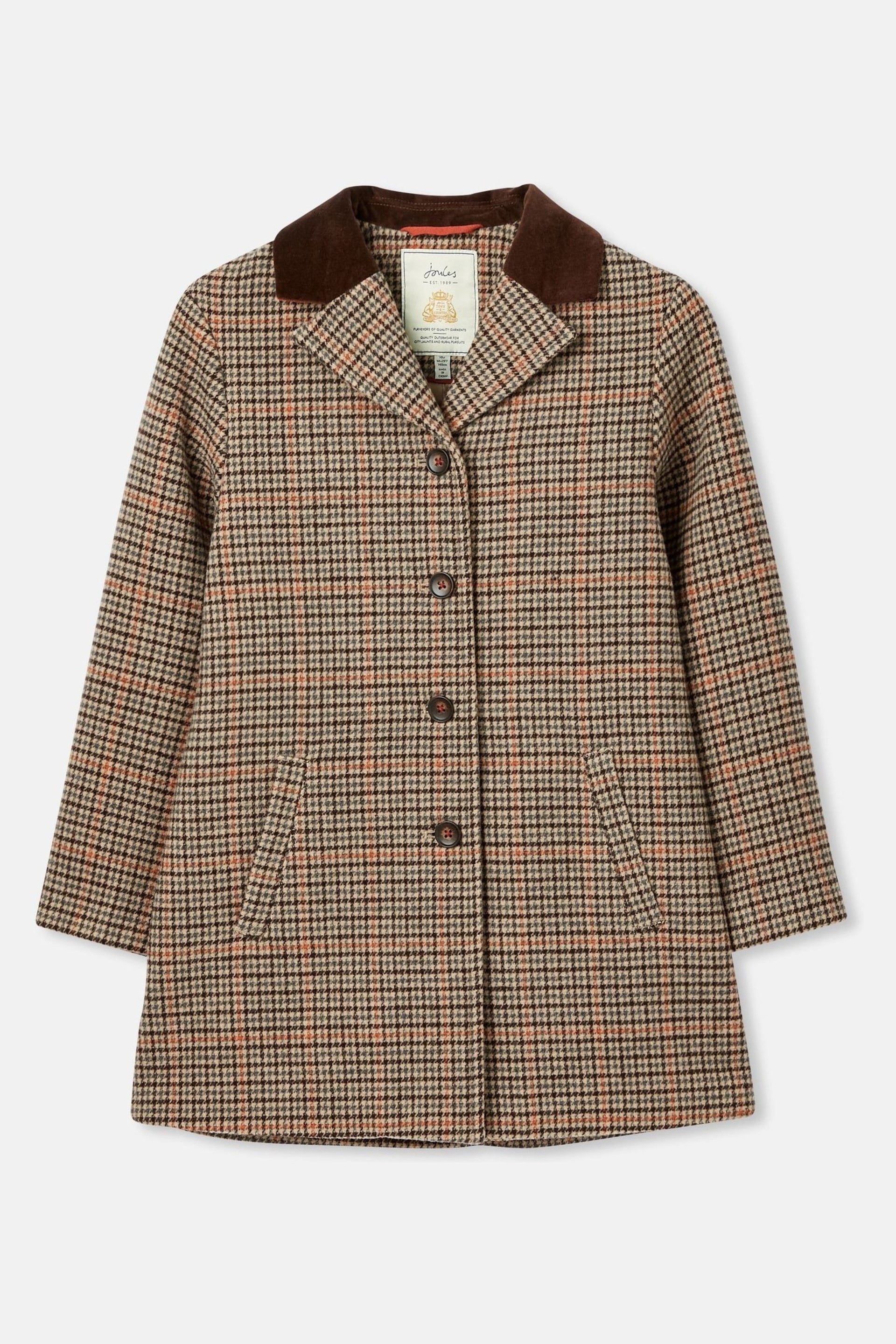 Joules Harrow Brown Wool Coat - Image 2 of 7