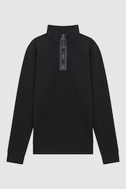 Reiss Black Hale Contrast Half-Zip Funnel Neck Jumper - Image 2 of 6