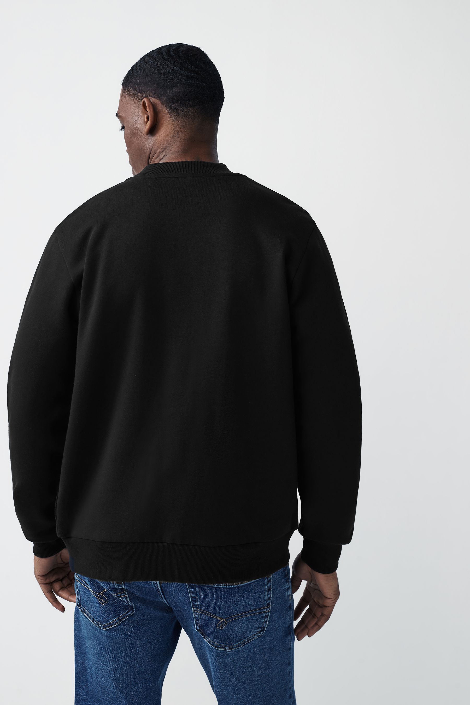 Buy Black Jersey Bomber Jacket from Next Canada