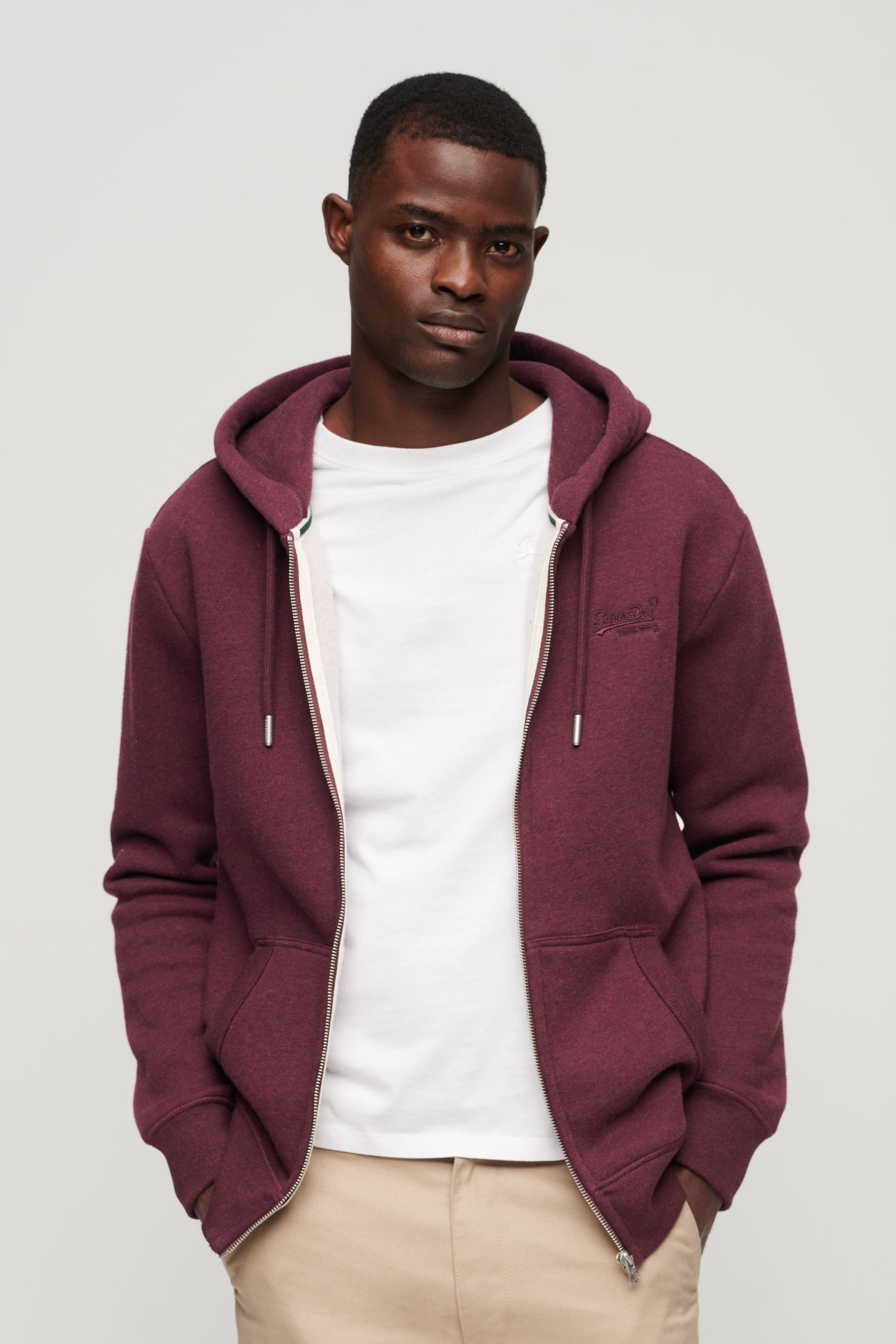 Buy Superdry Red Essential Logo Zip Up Hoodie from Next Luxembourg