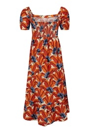 Regatta Orange Orla Kiely Midi Summer 100% Cotton Dress - Image 6 of 7