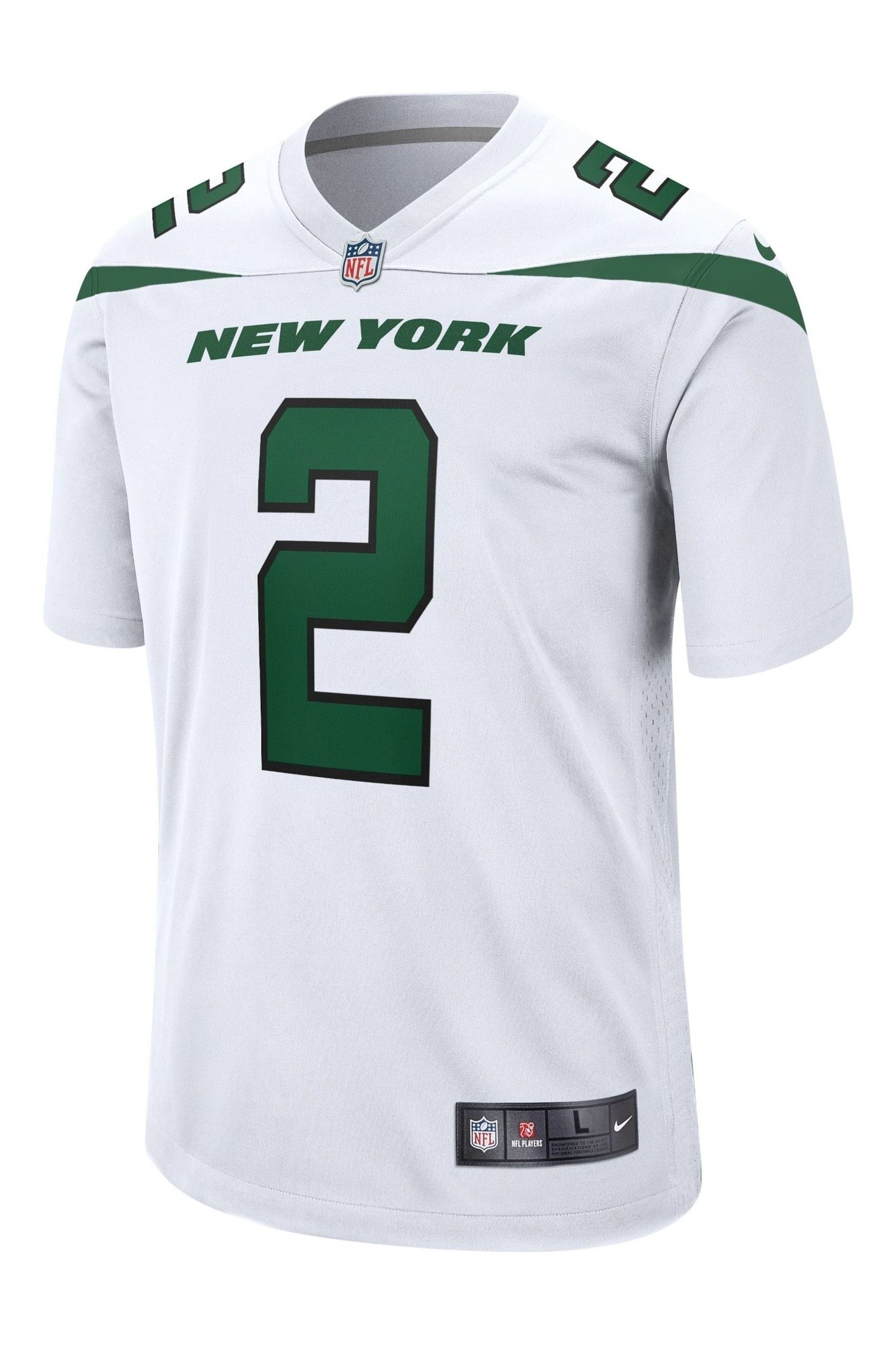 Buy Nike White NFL New York Jets Game Road Jersey Spotlight White Zach Wilson from the Next UK online shop