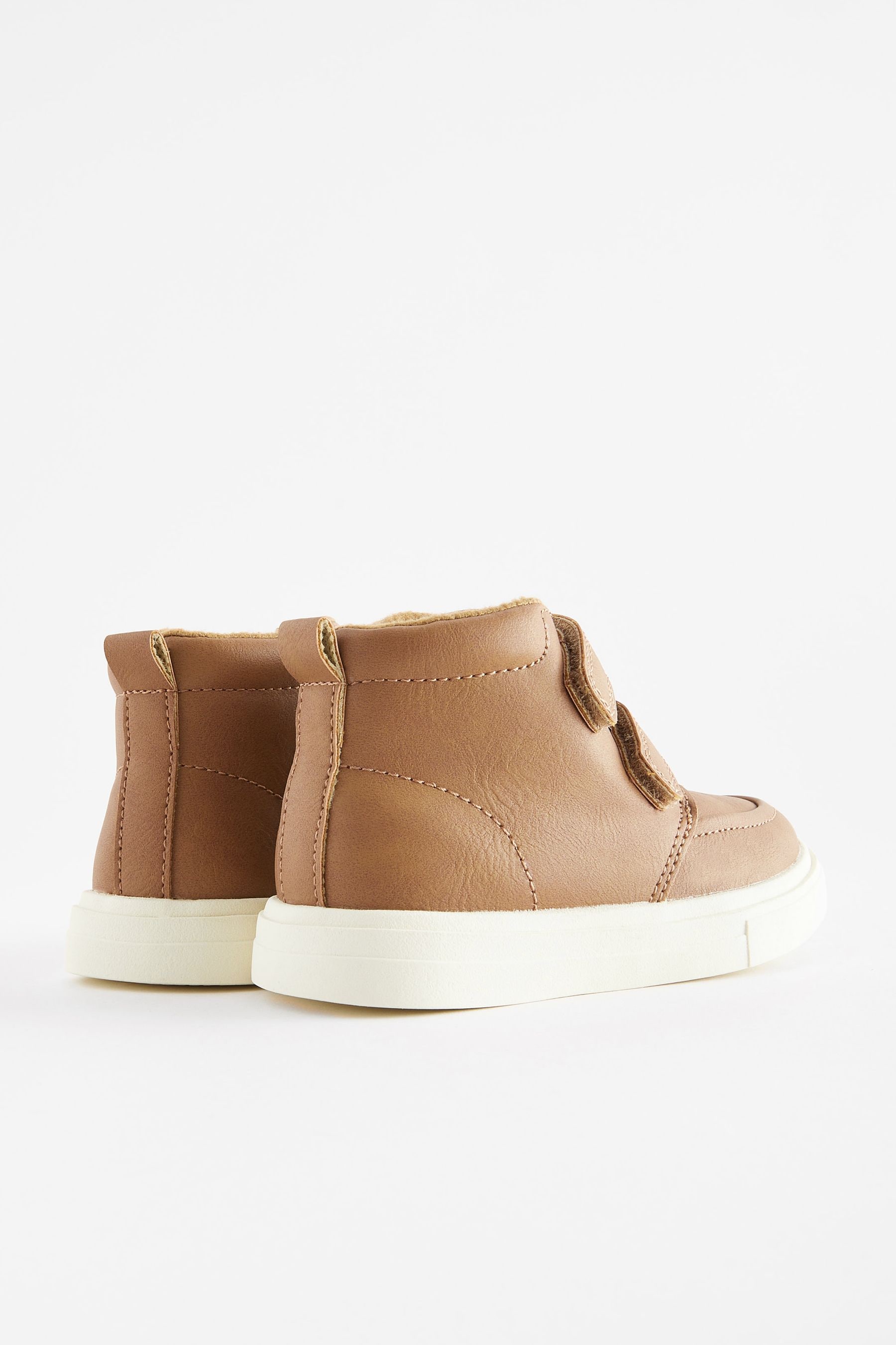 Buy Tan Brown With Off White Sole Standard Fit F Warm Lined Touch Fastening Boots from Next United Arab Emirates