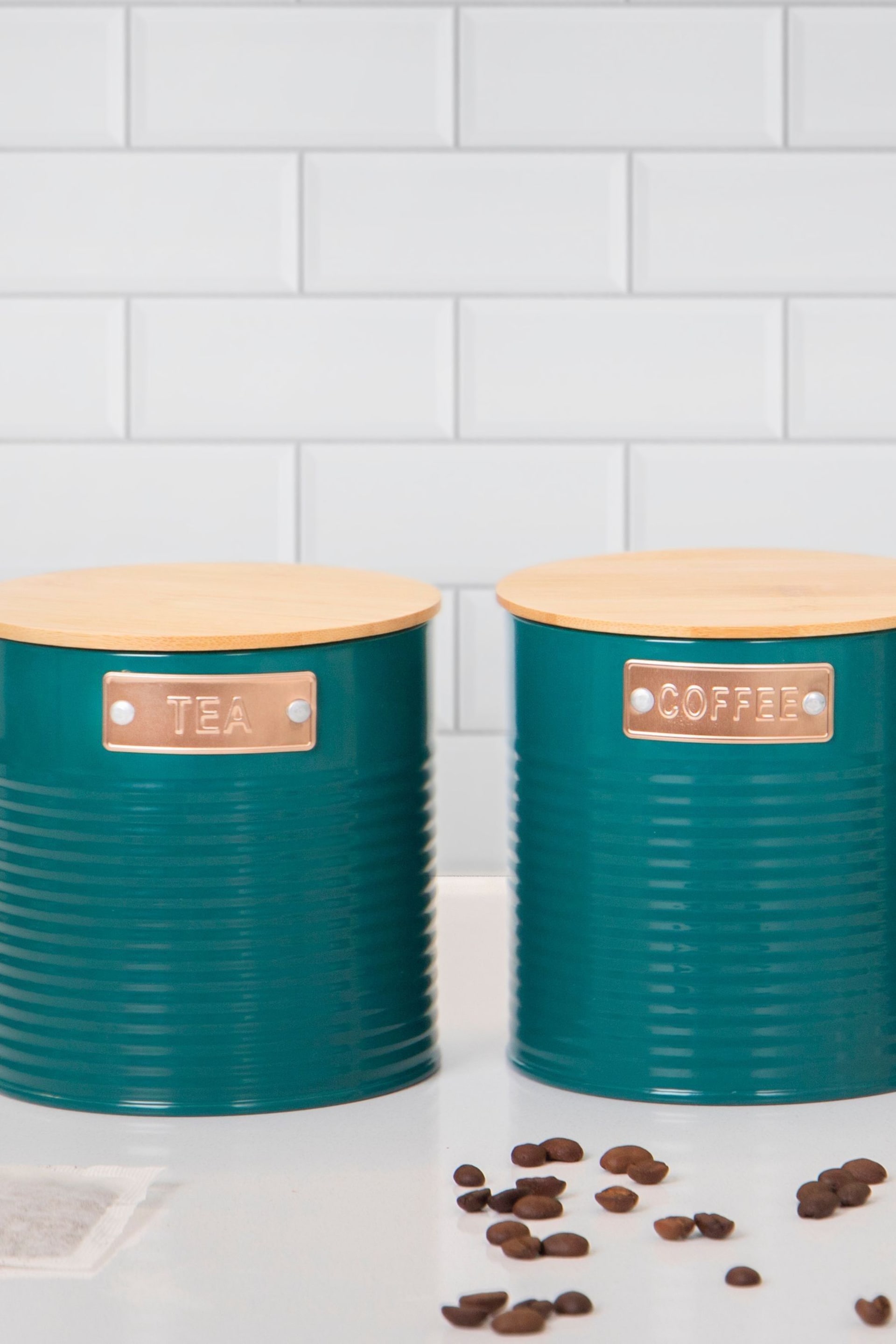 Kitchencraft Teal 3 Pieces Storage Canisters - Image 1 of 5
