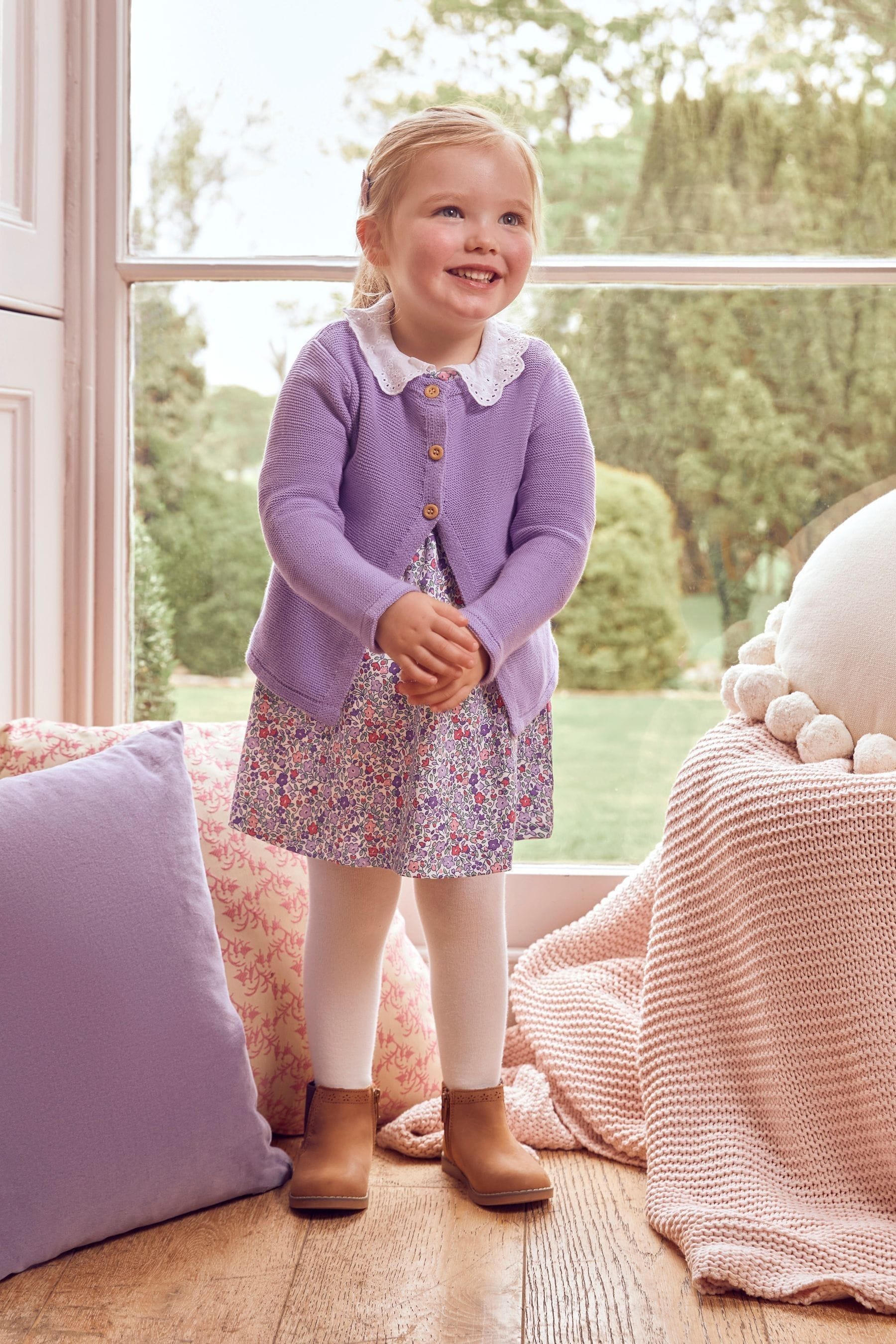 Purple sale cotton cardigan
