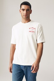 White Snoopy Relaxed Fit Licence Heavyweight T-Shirt - Image 3 of 9