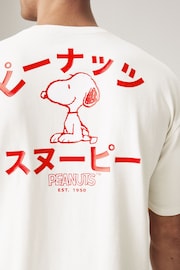 White Snoopy Relaxed Fit Licence Heavyweight T-Shirt - Image 5 of 9